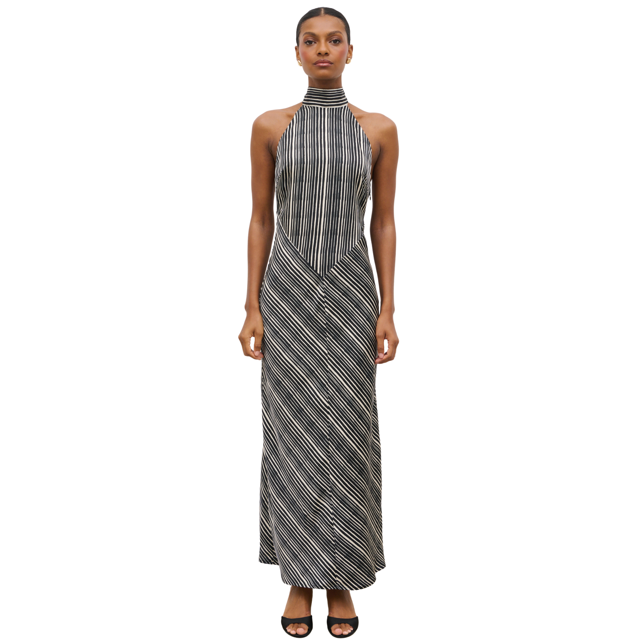 Womens Pretty Lavish Abstract Stripe Jemima Maxi Dress