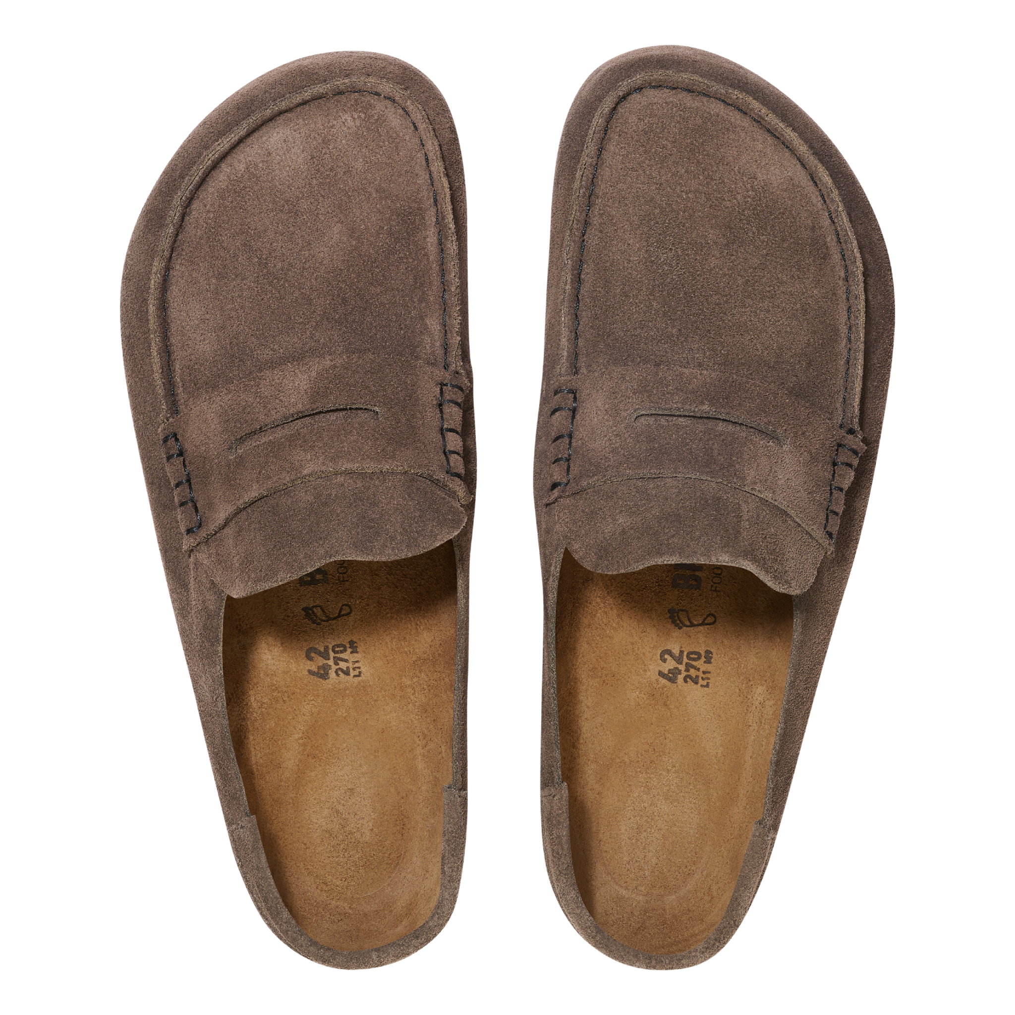 Mens Birkenstock Concrete Grey Naples Wrapped Suede Clogs