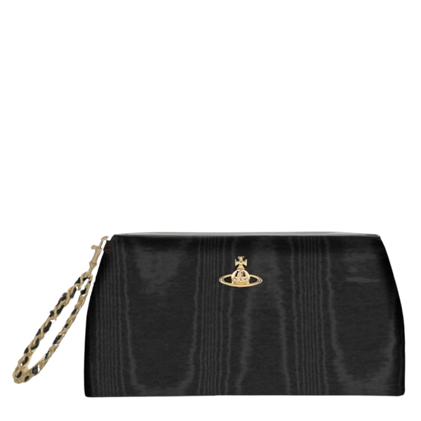 Vivienne Westwood Black Moire Sadie Wristlet Pouch | Hurleys