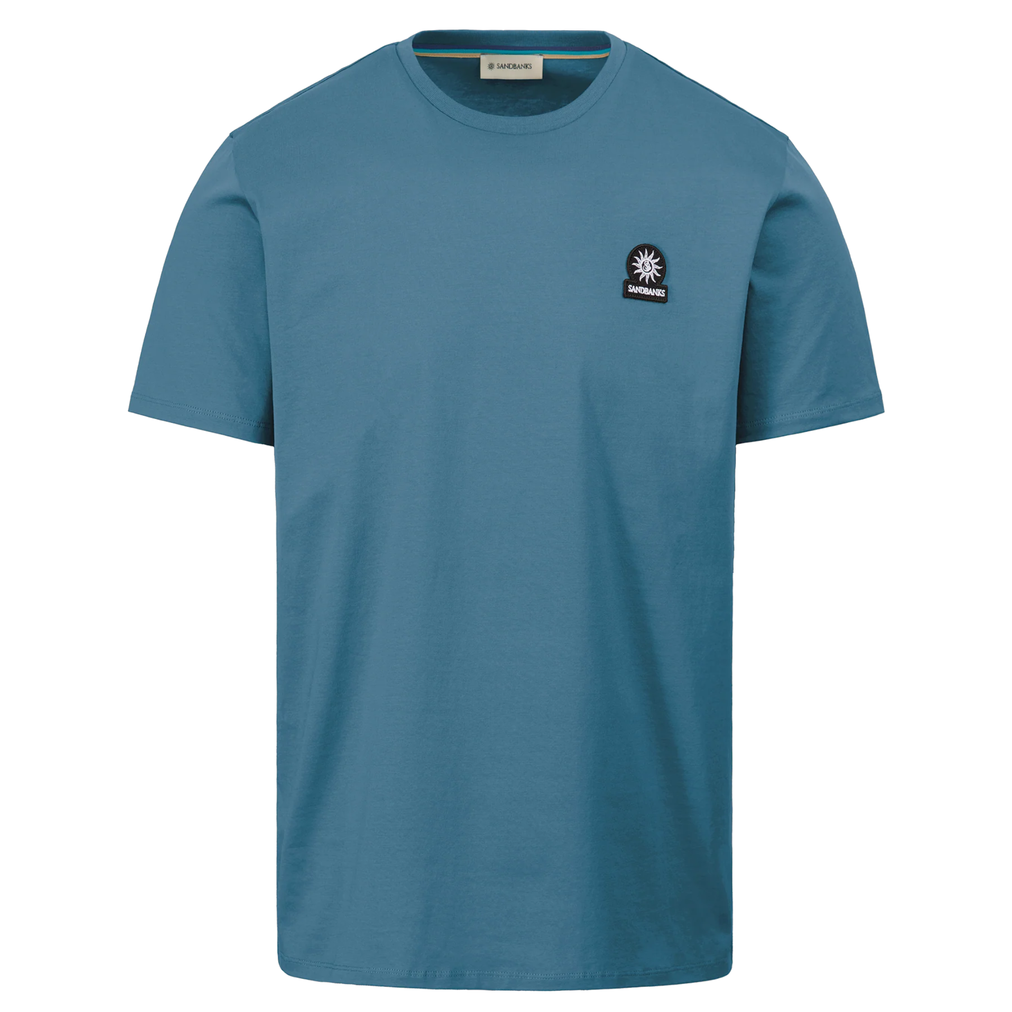 Mens Sandbanks Teal Mercerised Badge Logo S/s T Shirt