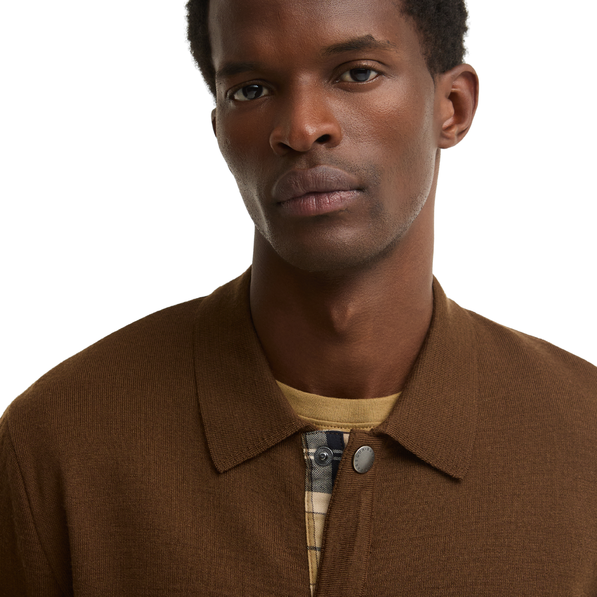 Mens Barbour Dark Sand Florcombe Knitted Cardigan