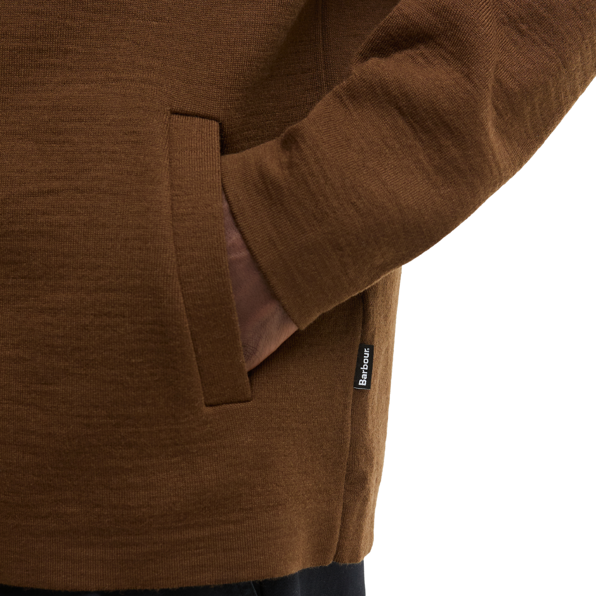 Mens Barbour Dark Sand Florcombe Knitted Cardigan