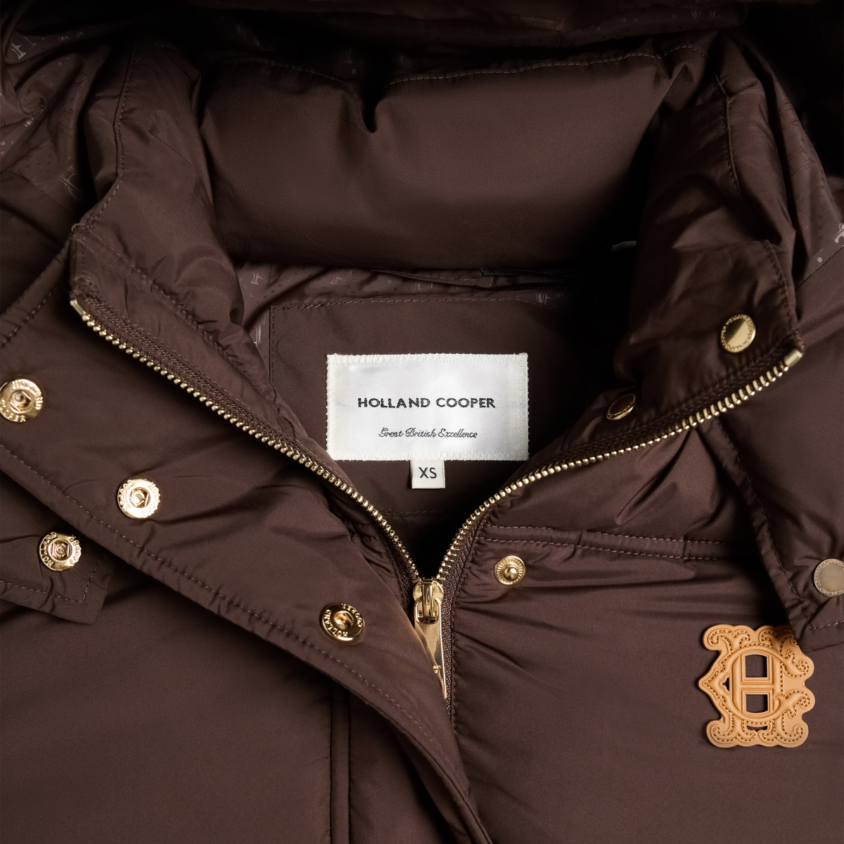 Womens Holland Cooper Chocolate Milton Convertible Padded Jacket
