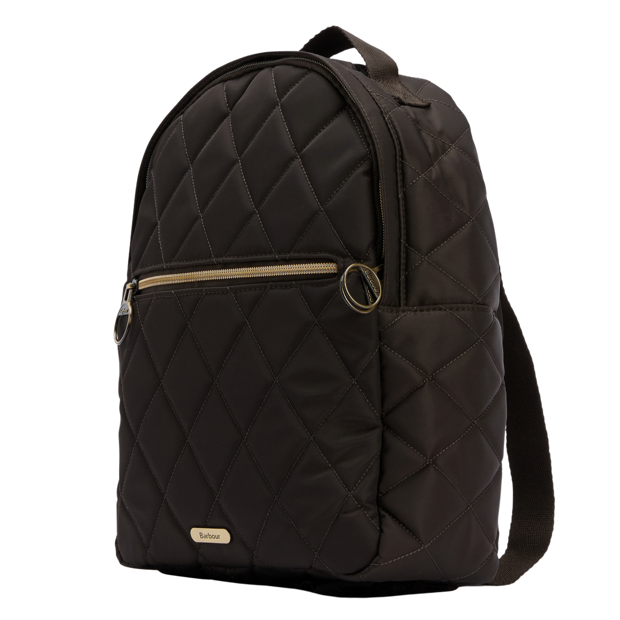Womens Barbour Olive Quilted Backpack