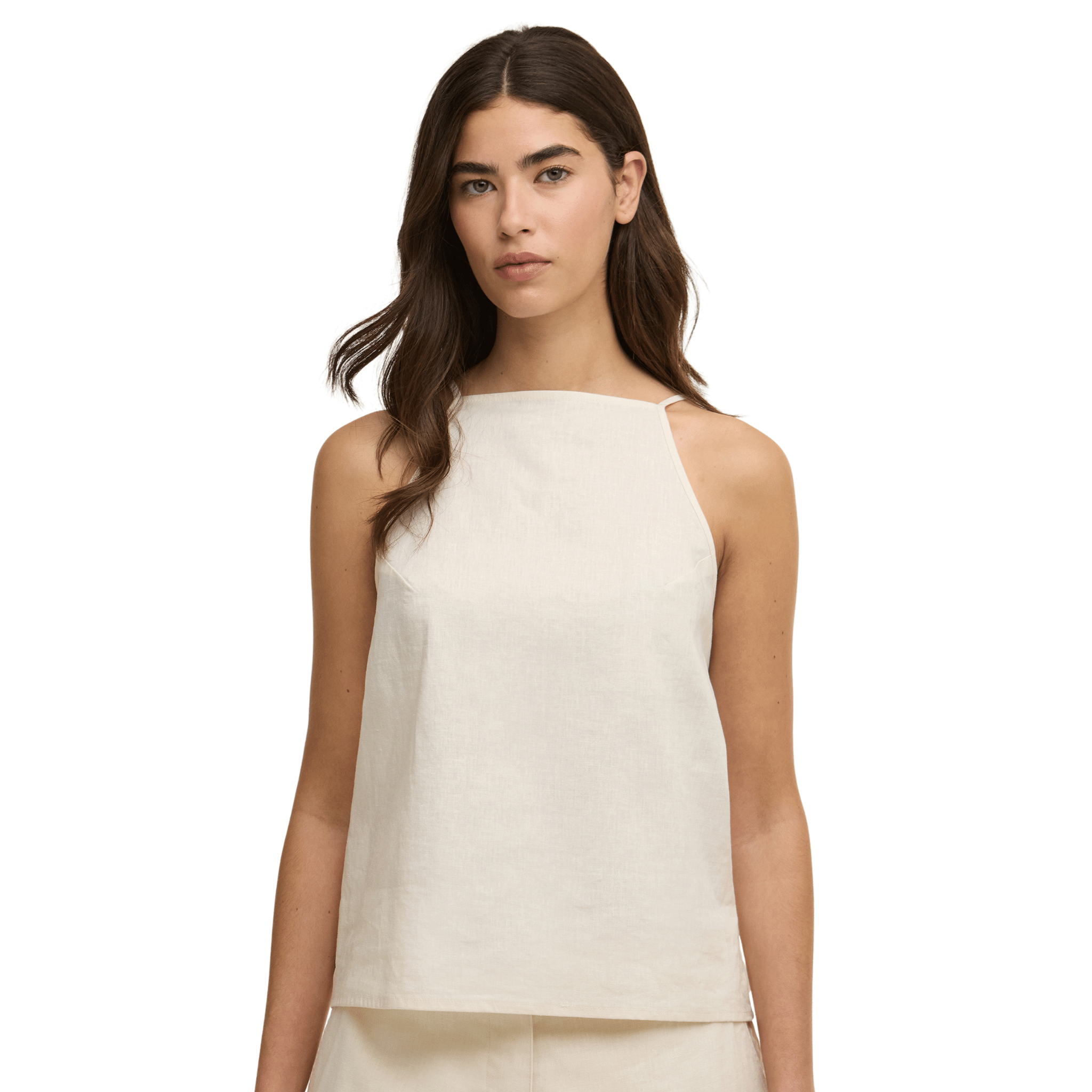 Womens Barbour International Ecru Adriana Linen Cami Top