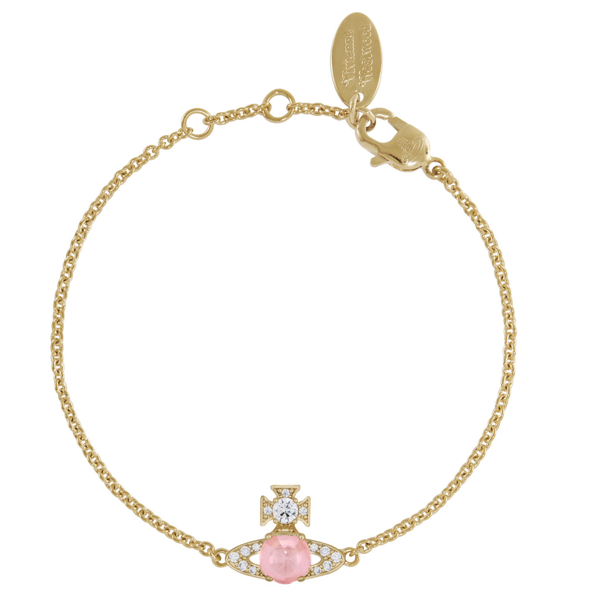 Vivienne Westwood Gold/Pink/White CZ Ondina Bracelet