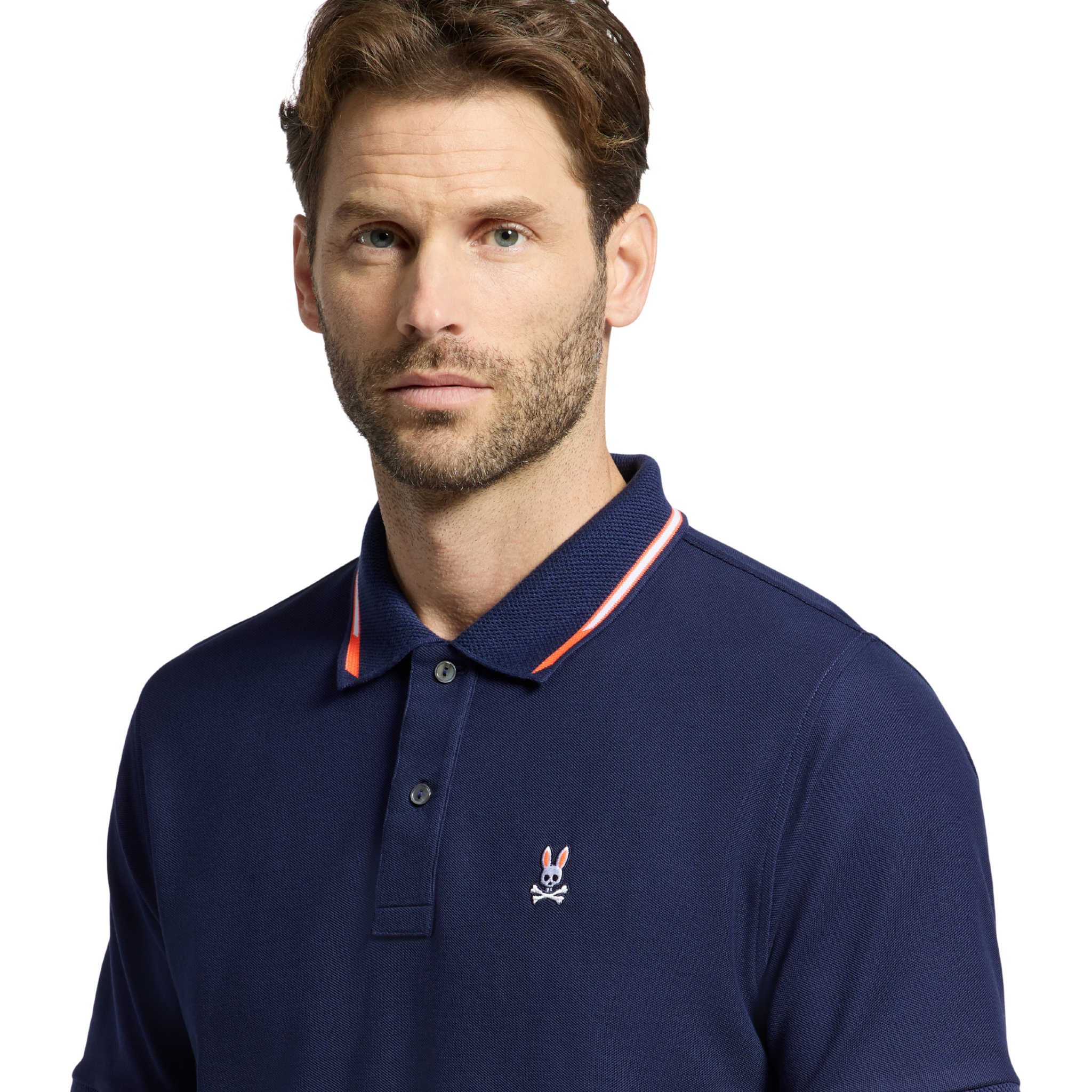 Mens Psycho Bunny Evening Blue Stirling Pique S/s Polo