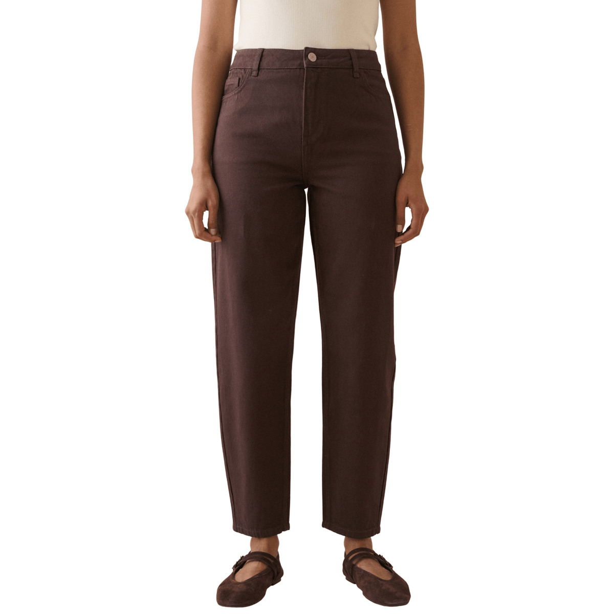Womens Nobody's Child Brown Putney Barrel Leg Jeans