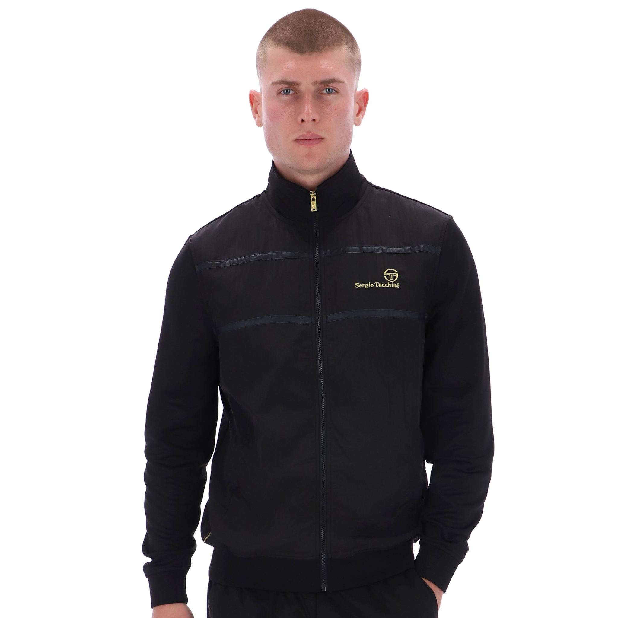 Mens Sergio Tacchini Black Cassio Track Top