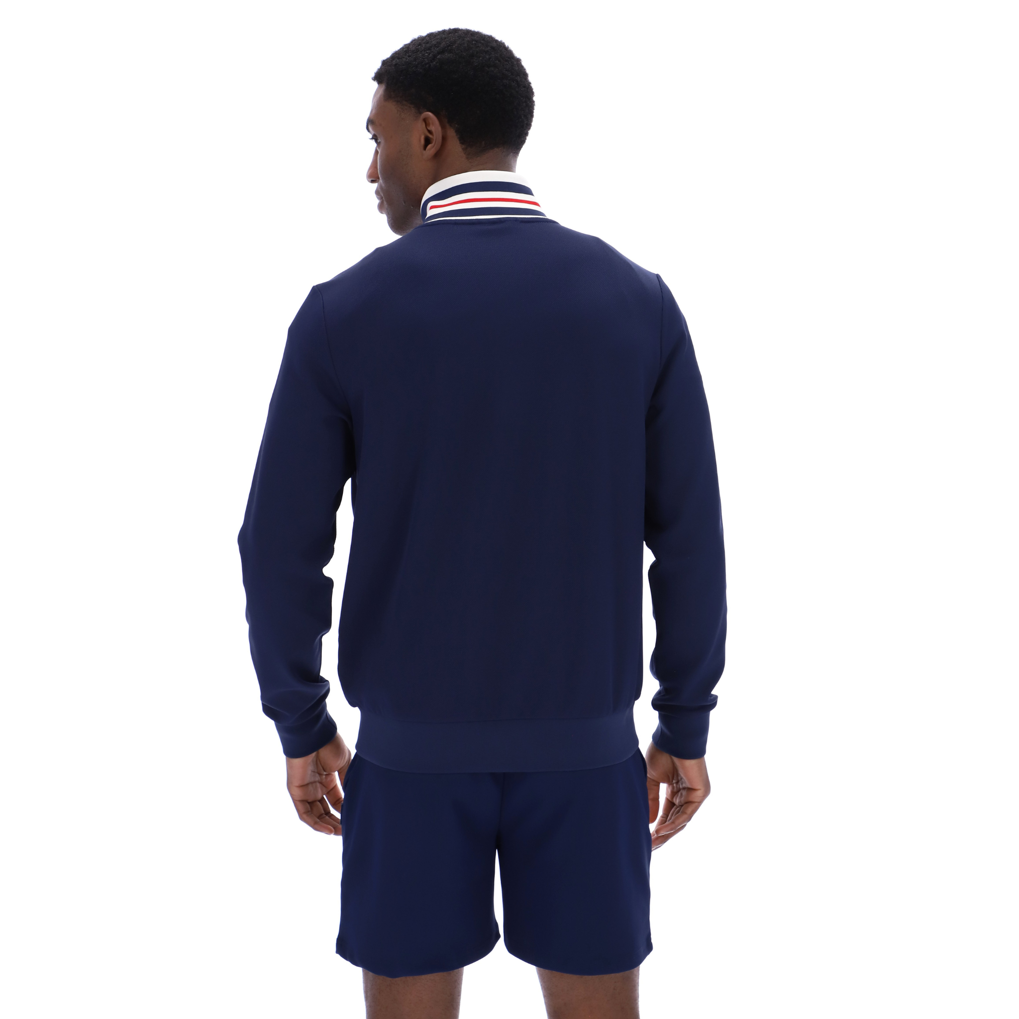 Mens Fila Navy Federico Tipped Neck Track Jacket