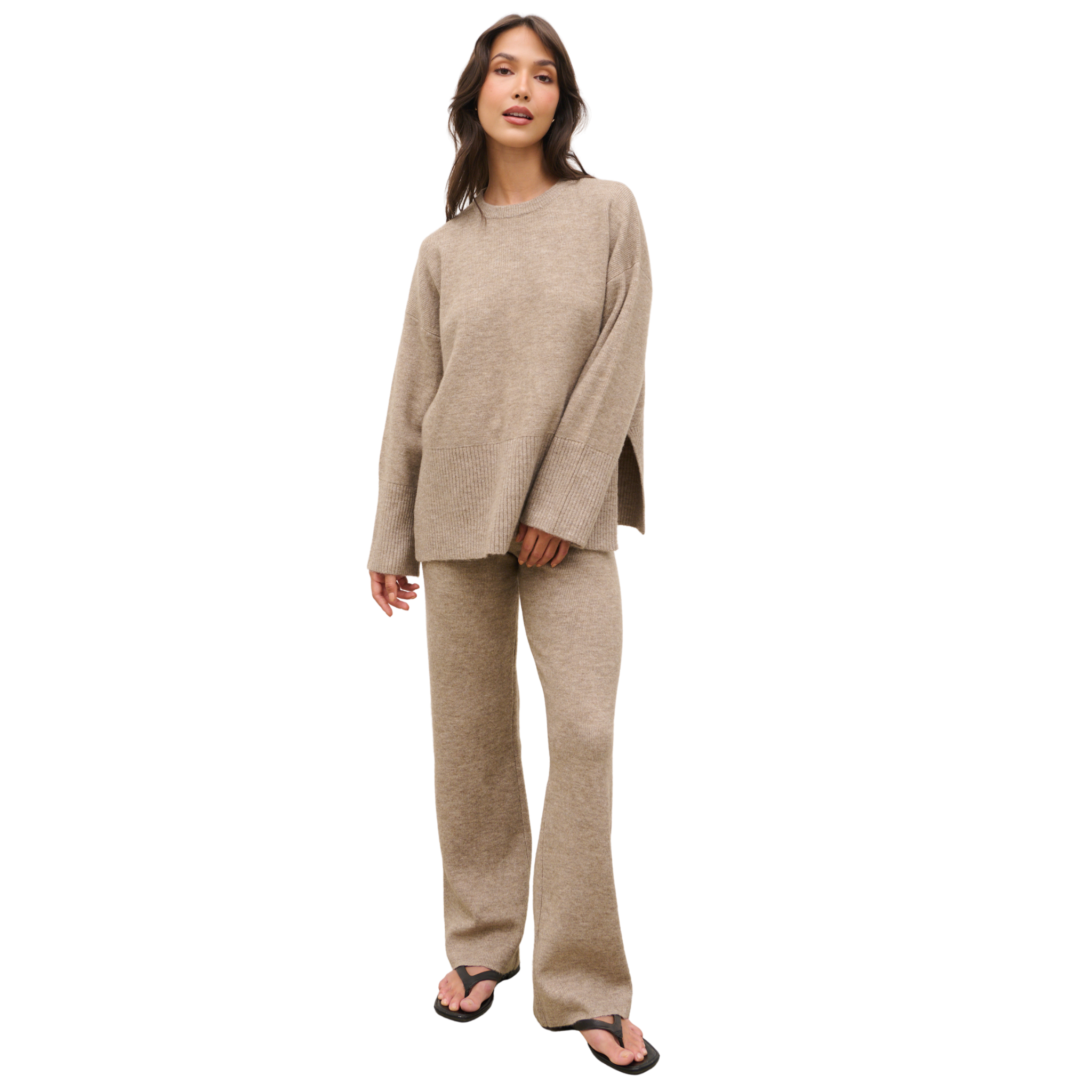 Womens Pretty Lavish Mushroom Kimberley Knit Jumper
