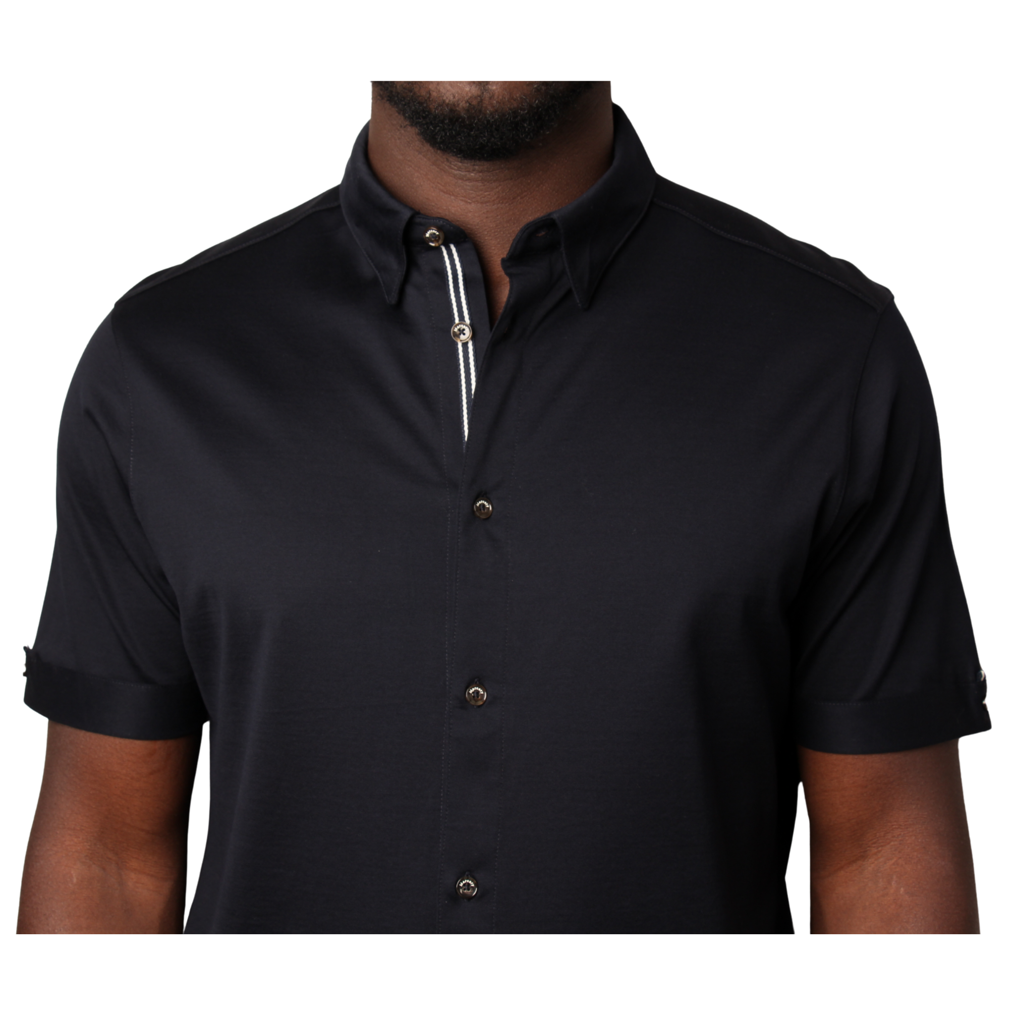 Mens Mercery Navy Enfield Lux Jersey S/s Shirt