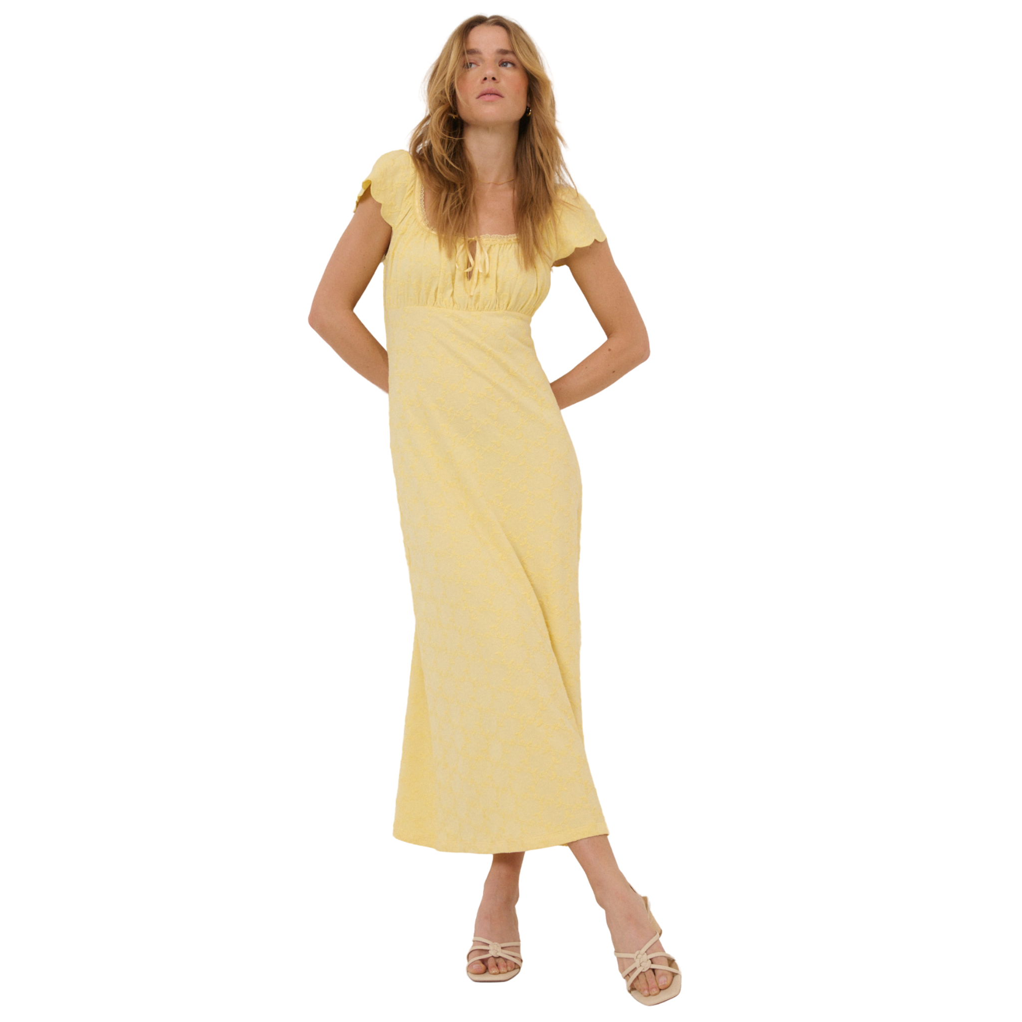 Womens Nobody's Child Yellow Melissa Midi Dress