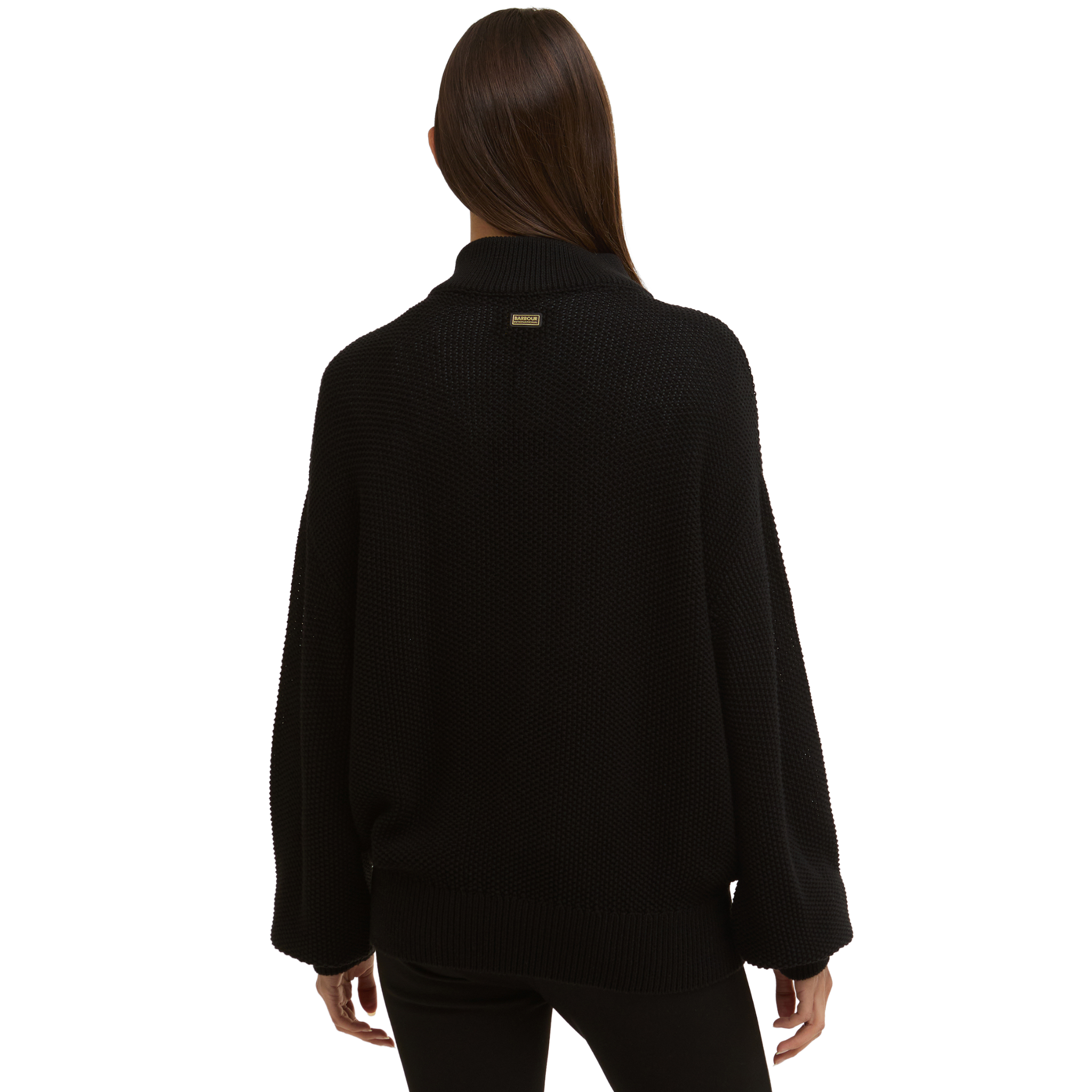 Womens Barbour International Black Rae Knitted Jumper