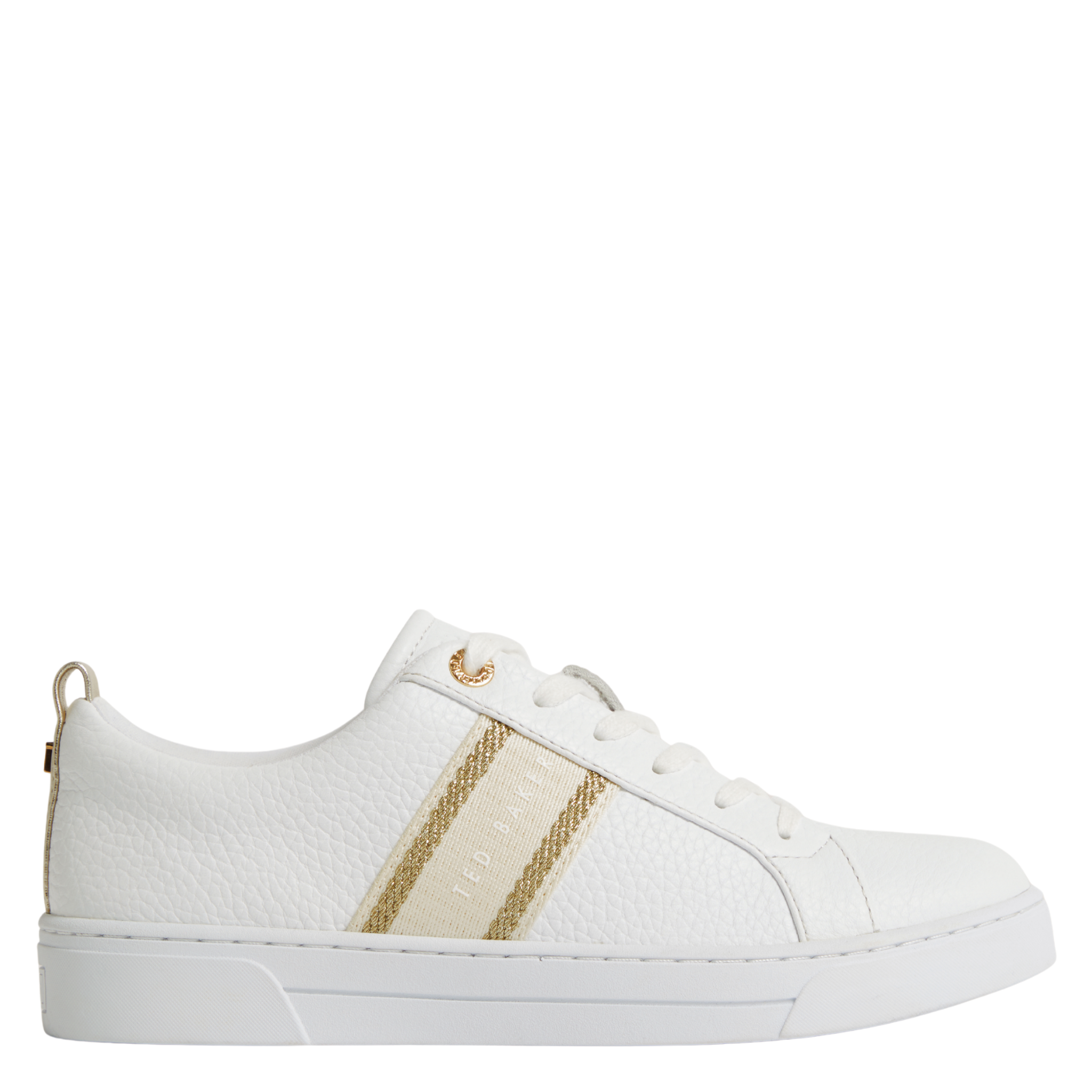 Womens Ted Baker Gold Bailly Webbing Detail Trainers