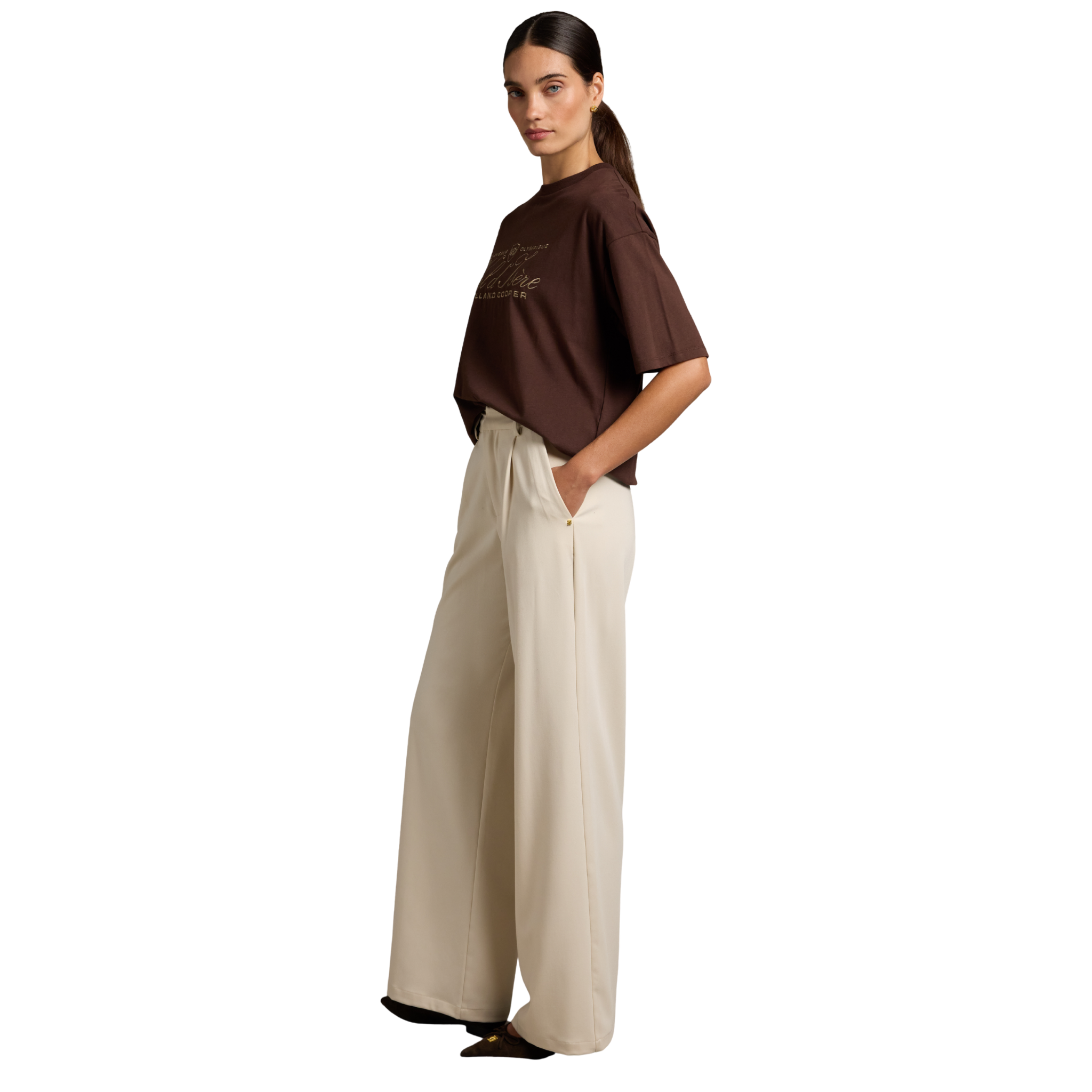 Womens Holland Cooper Walnut Oversized Destination S/s T Shirt