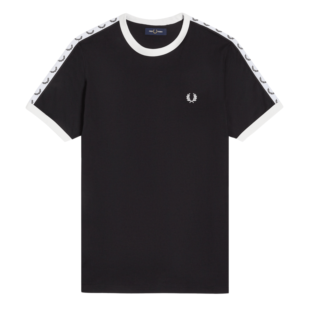 Mens Fred Perry Black Taped Ringer S/s T Shirt