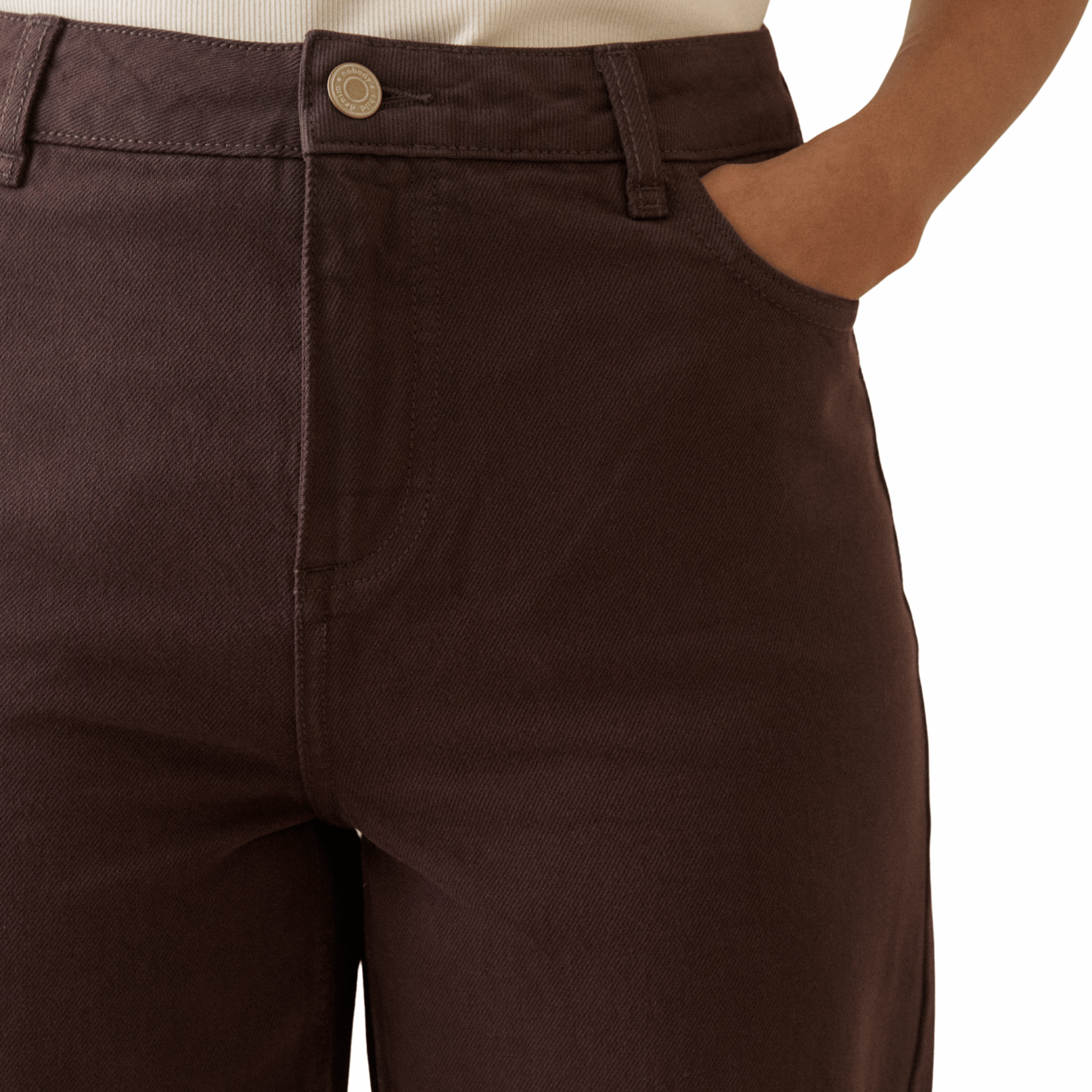 Womens Nobody's Child Brown Putney Barrel Leg Jeans