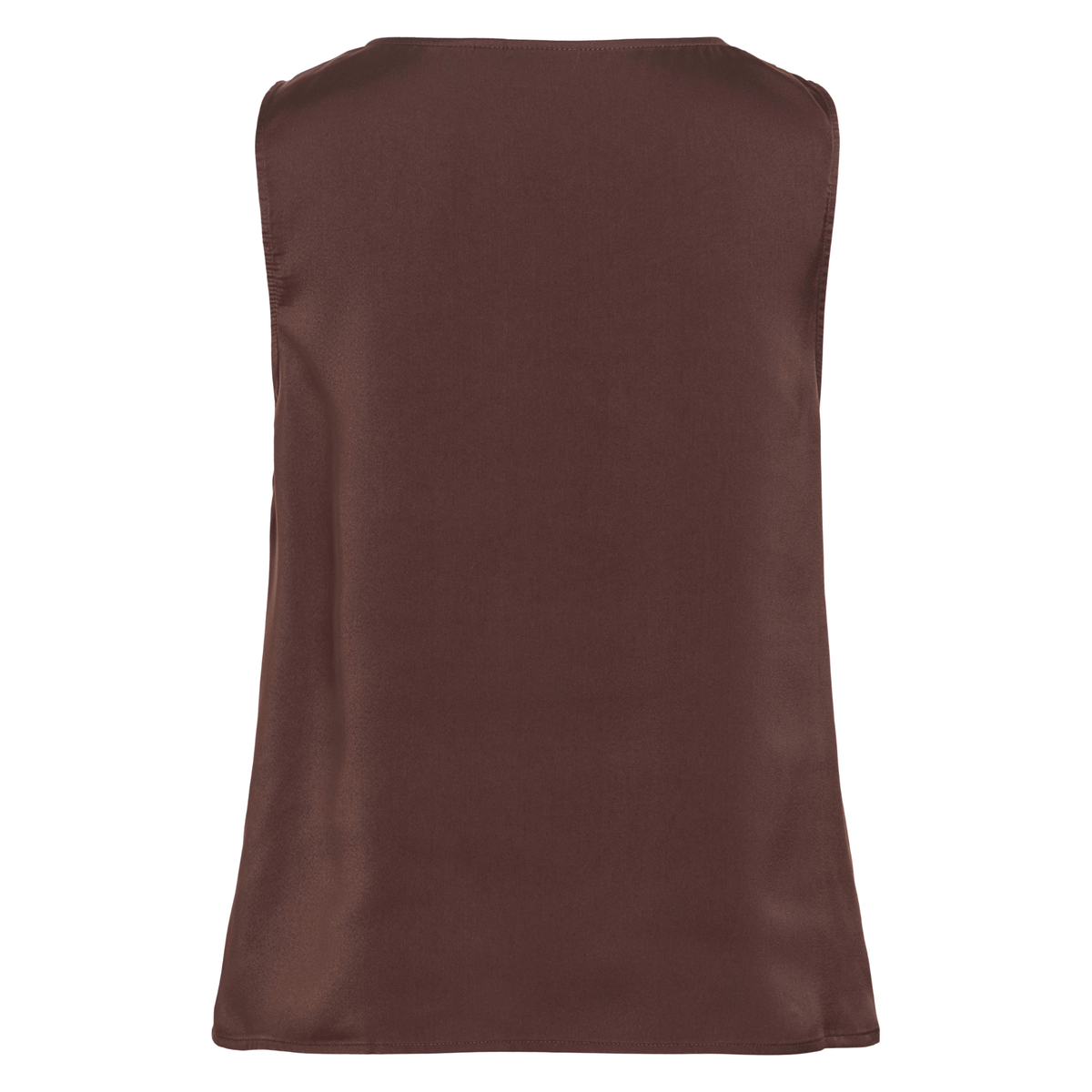 Womens Vila Coffee Bean Vielmina Satin Sleeveless Top