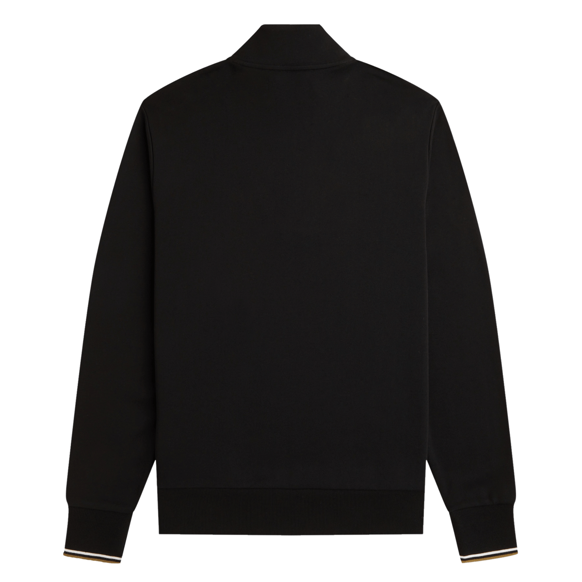 Mens Fred Perry Black/White/Bronze Half Zip Sweatshirt