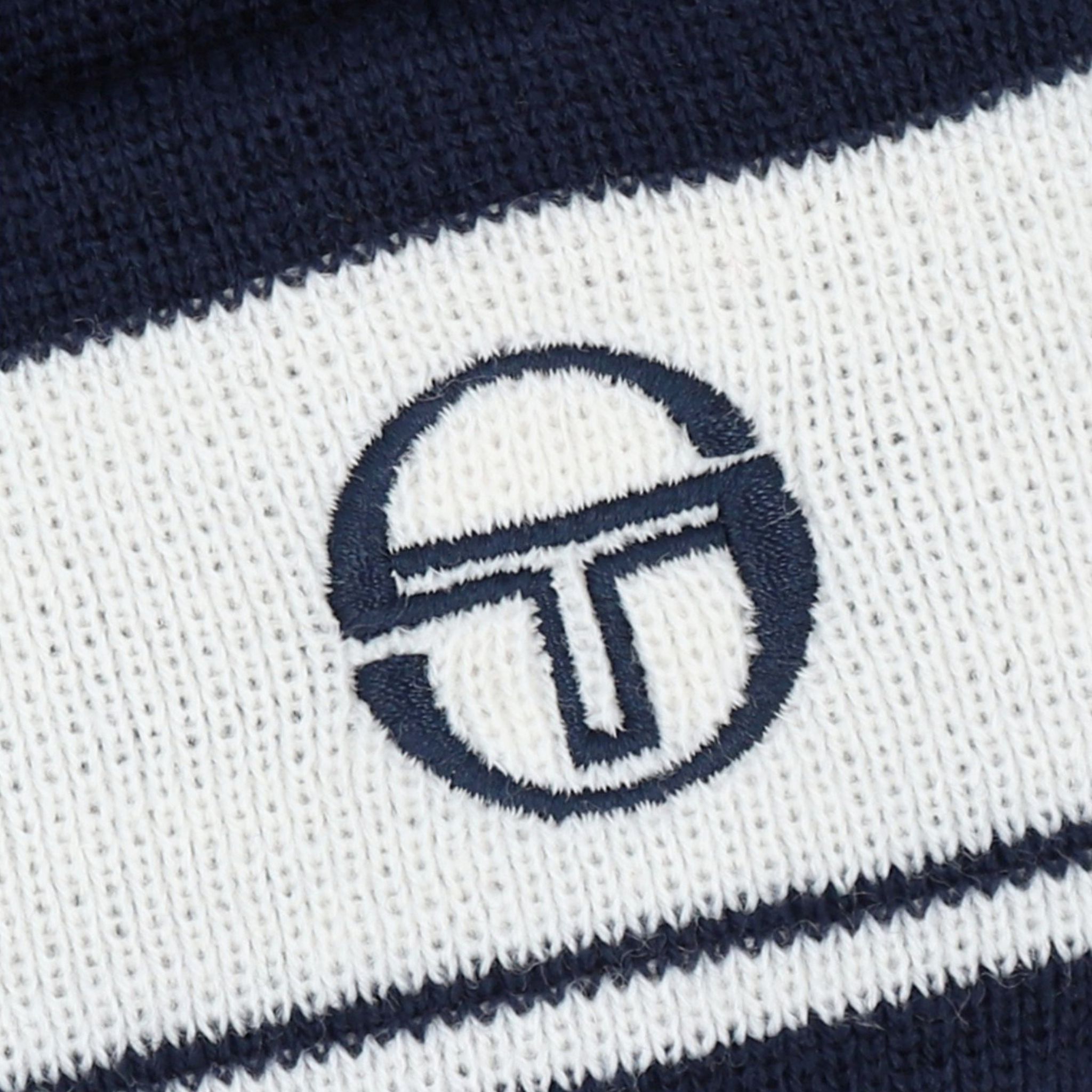 Mens Sergio Tacchini Maritime Blue/Gardenia Sellarz Striped Beanie