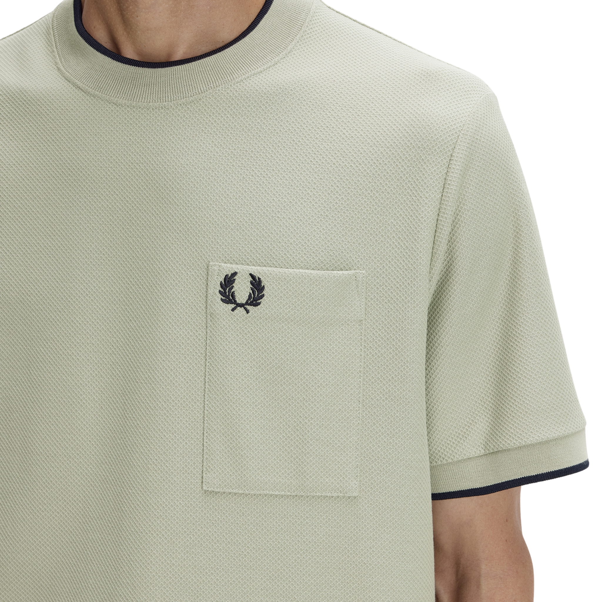Mens Fred Perry Seagrass Pocket Detail Pique S/s T Shirt