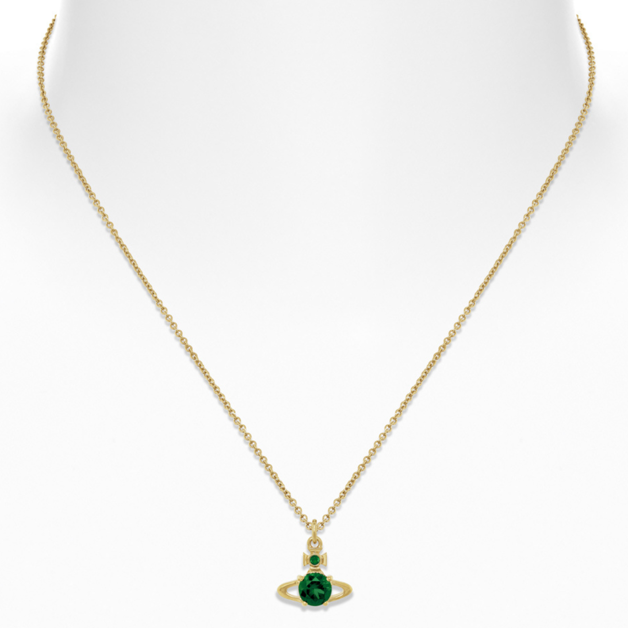 Vivienne Westwood Gold/Emerald CZ Reina Pendant Necklace