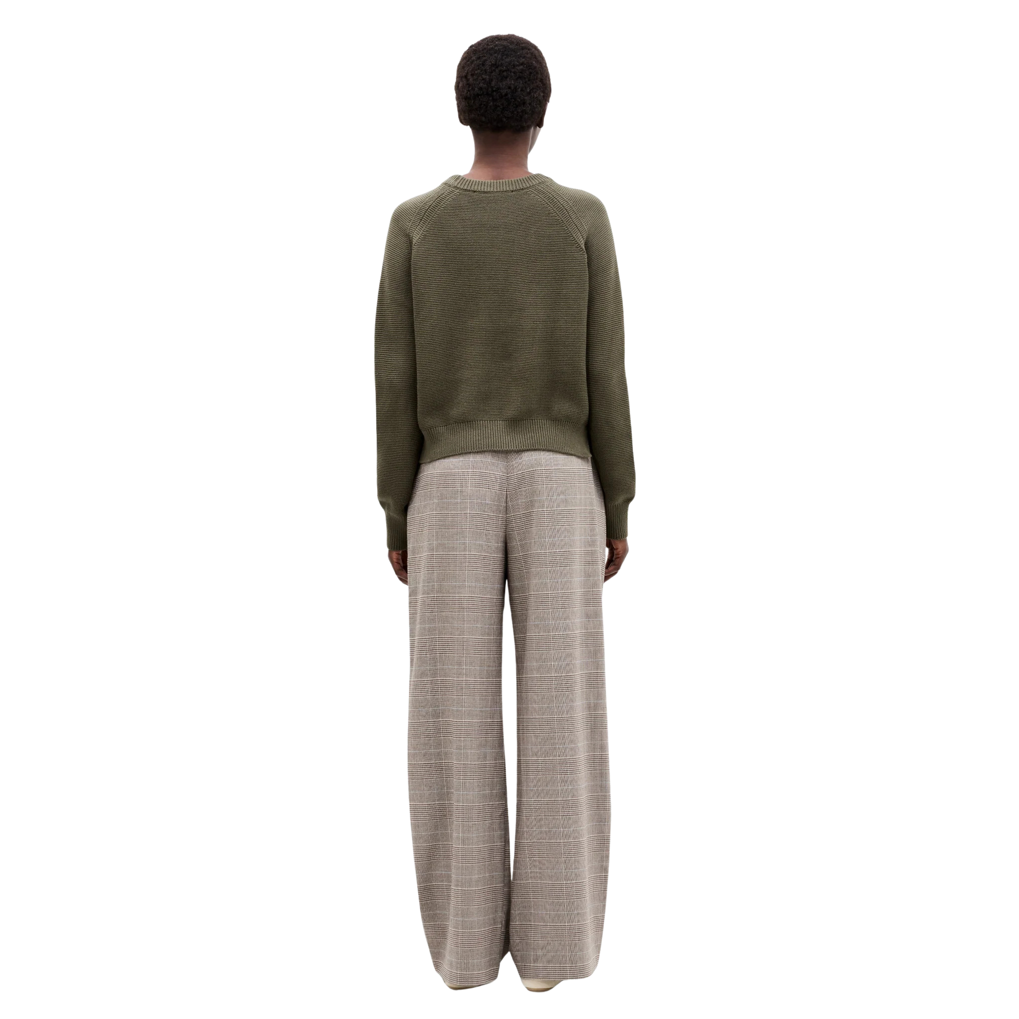 Womens French Connection Khaki Green Lily Mozart Crew Knit