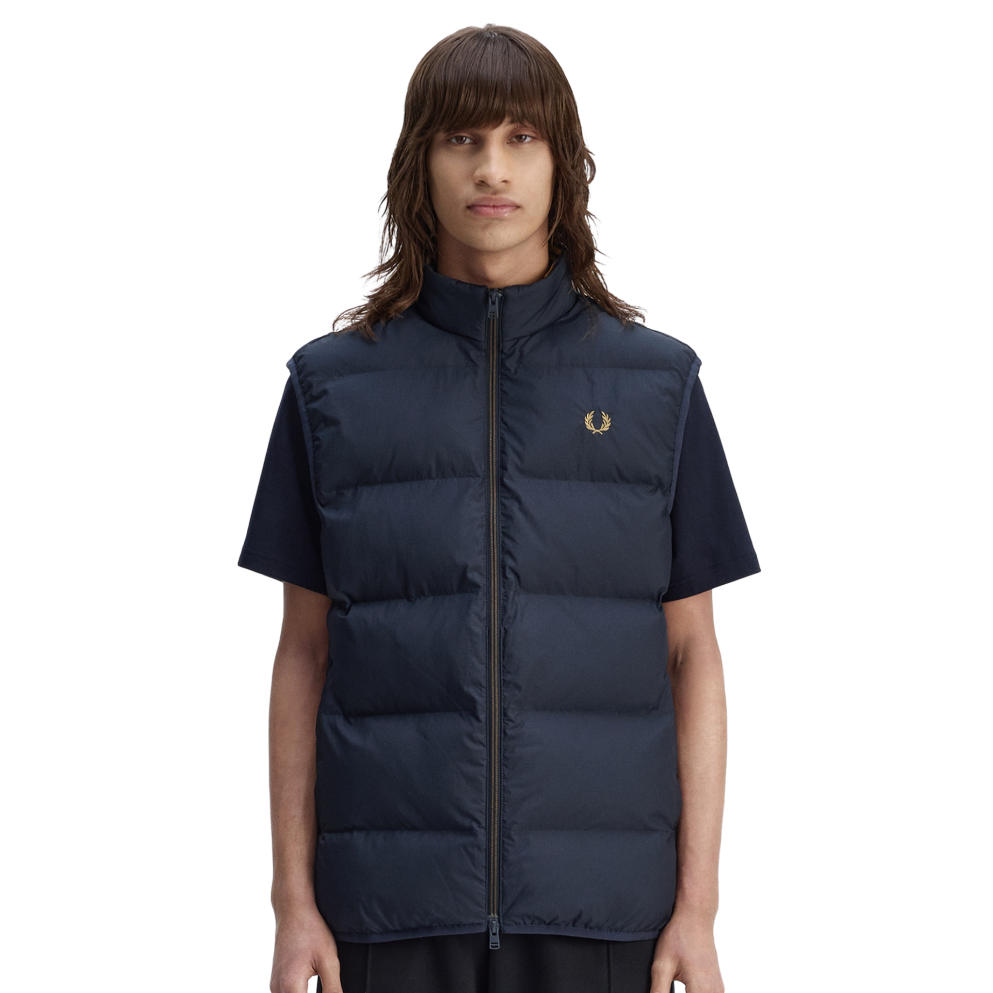 Mens Fred Perry Navy Insulated Gilet