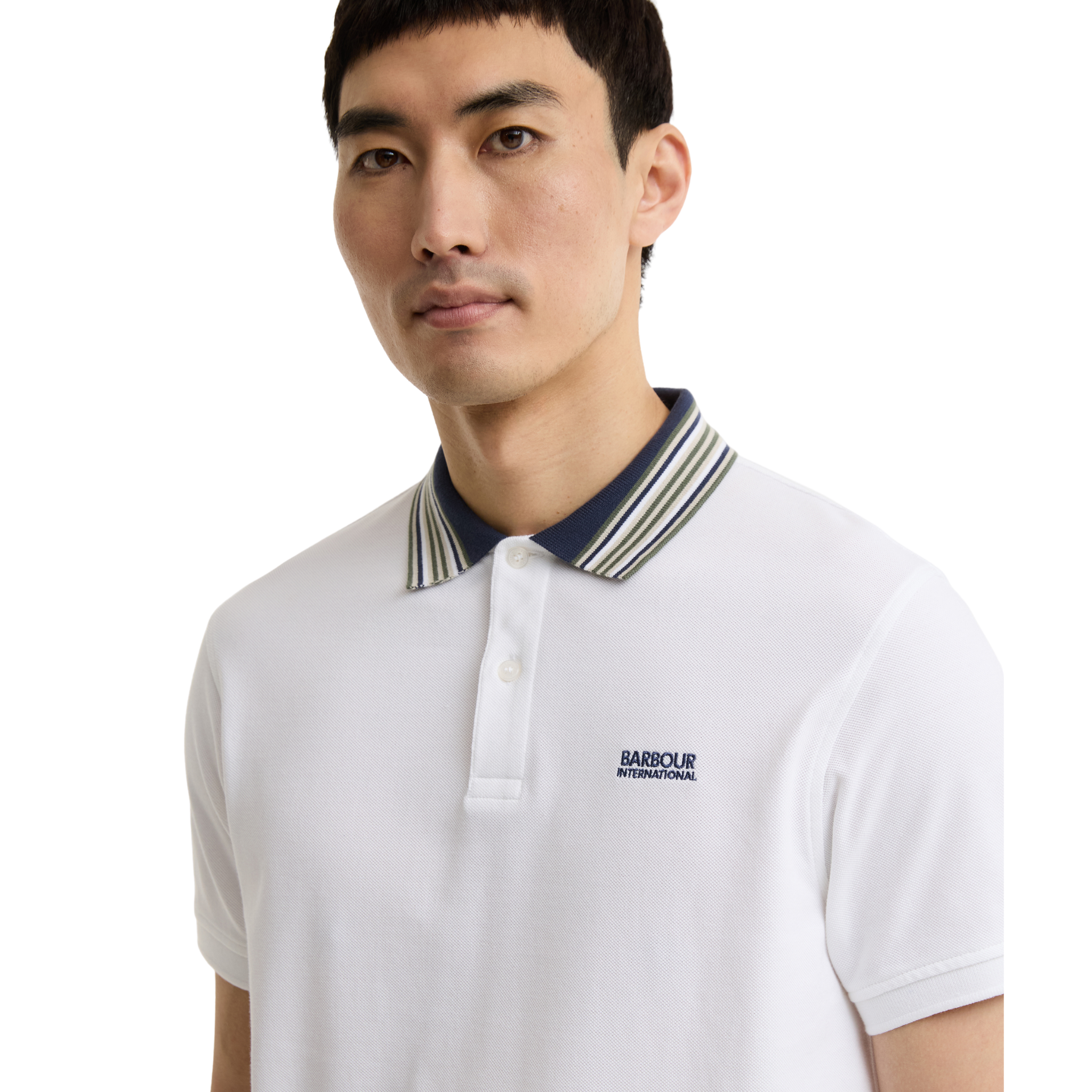 Mens Barbour International White Neville S/s Polo Shirt