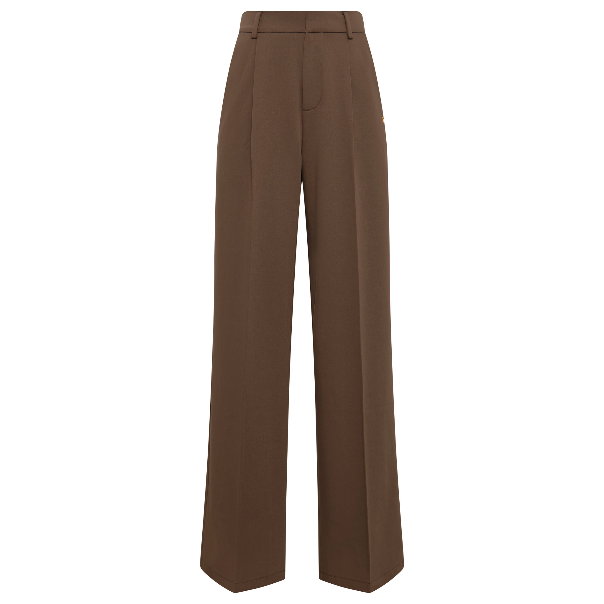 Womens Holland Cooper Mocha Pleated Wide Leg Trousers