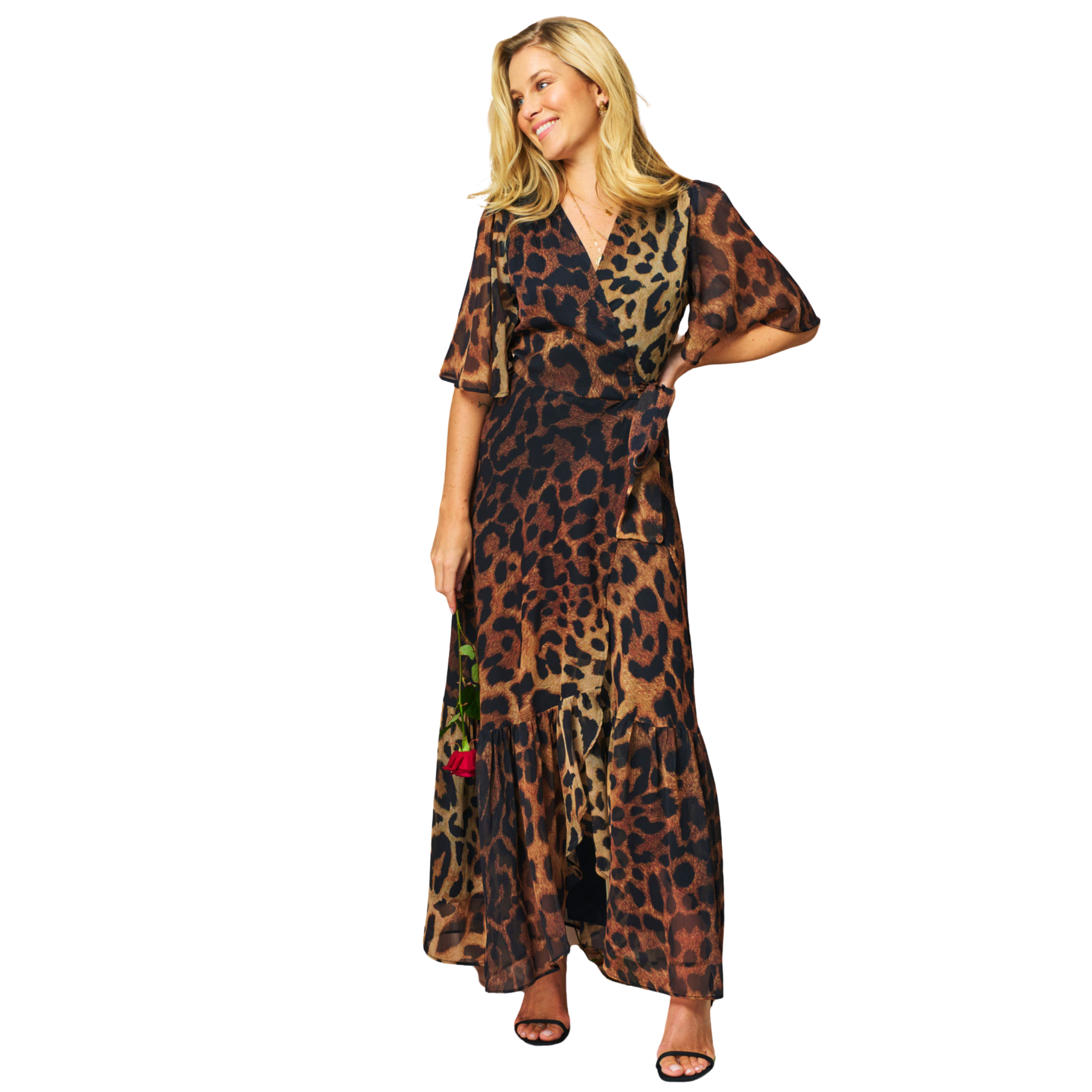 Womens Hope & Ivy Leopard The Lexi Wrap Dress