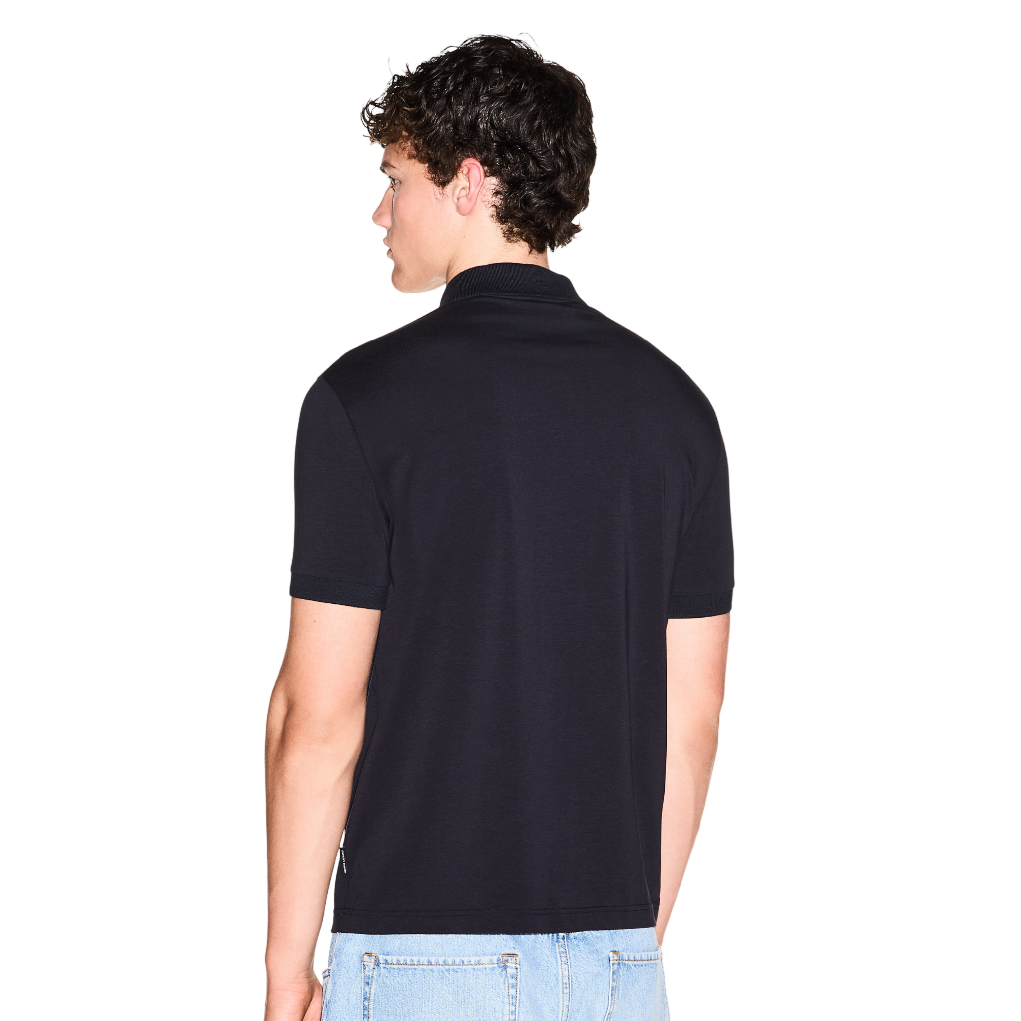 Mens Armani Exchange Deep Navy Milano Zip S/s Polo