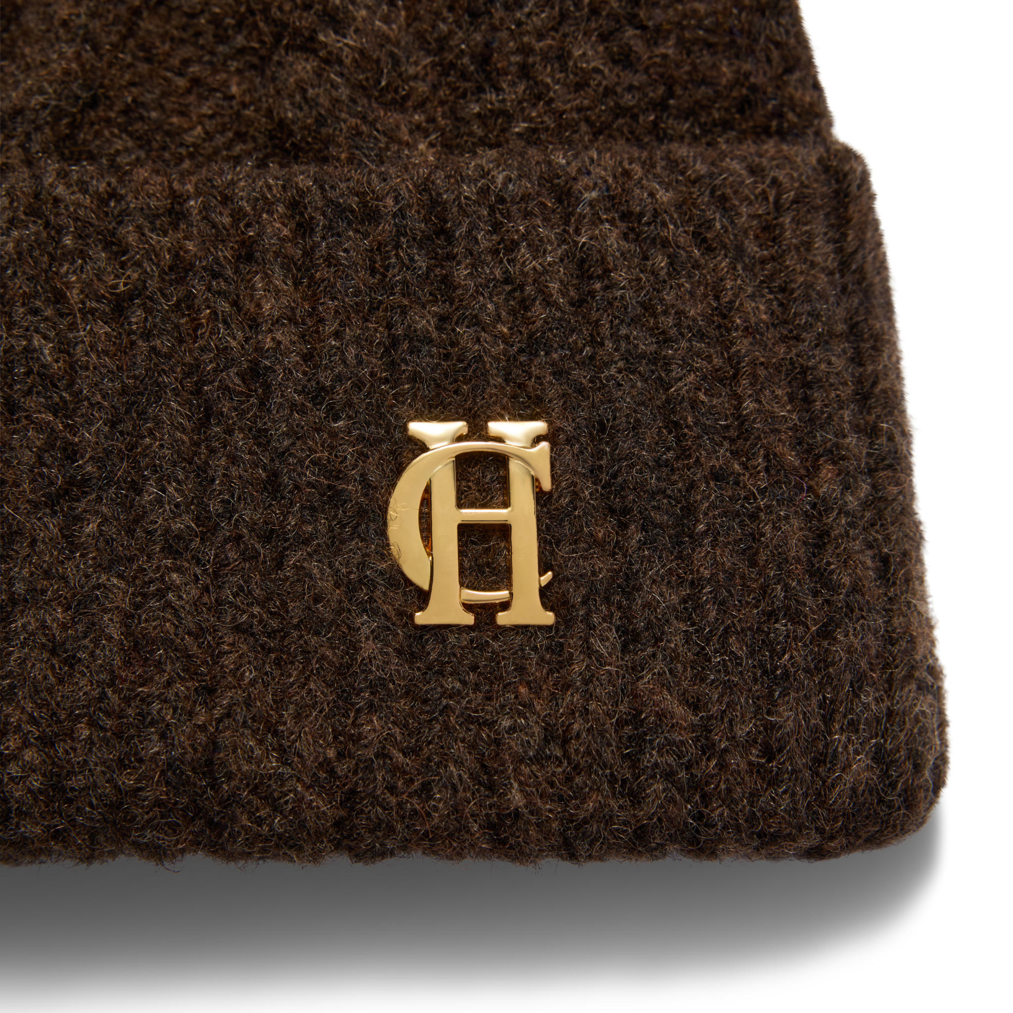 Womens Holland Cooper Chocolate Sloane Cable Bobble Hat