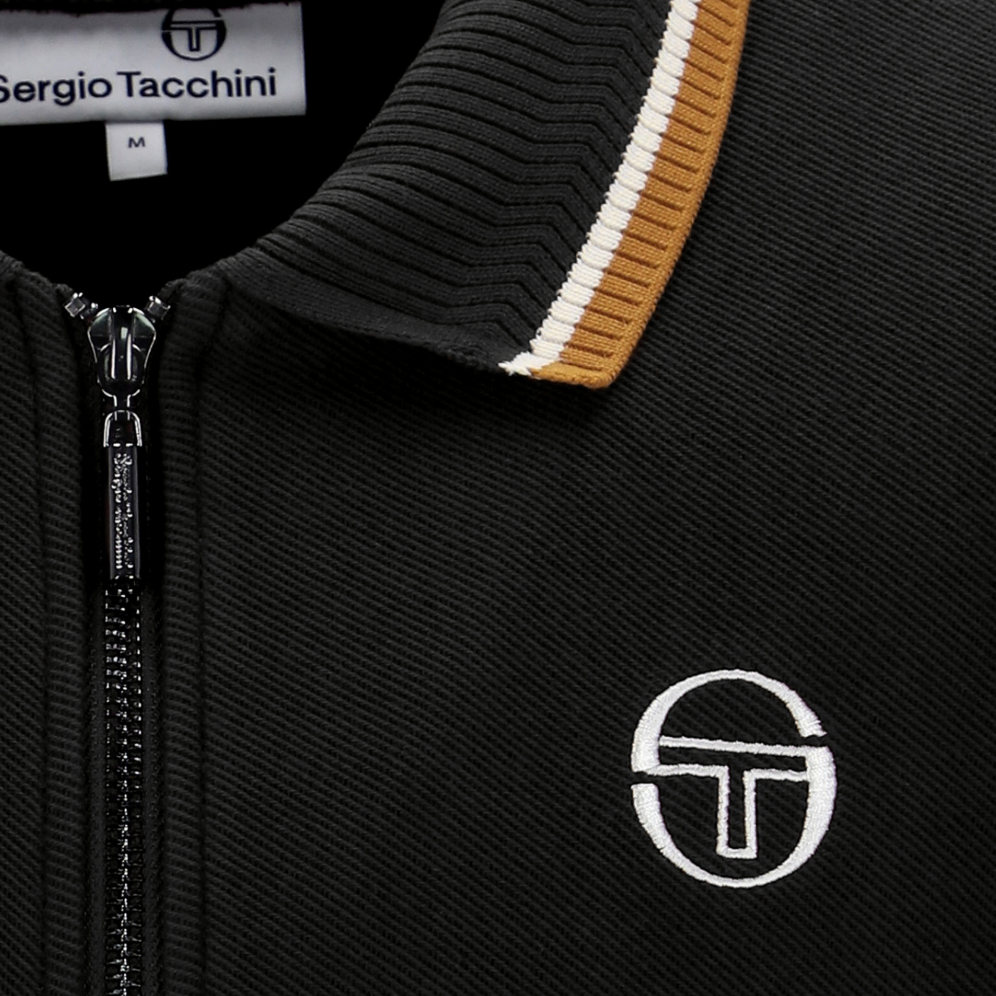 Mens Sergio Tacchini Black Giorno Track Top