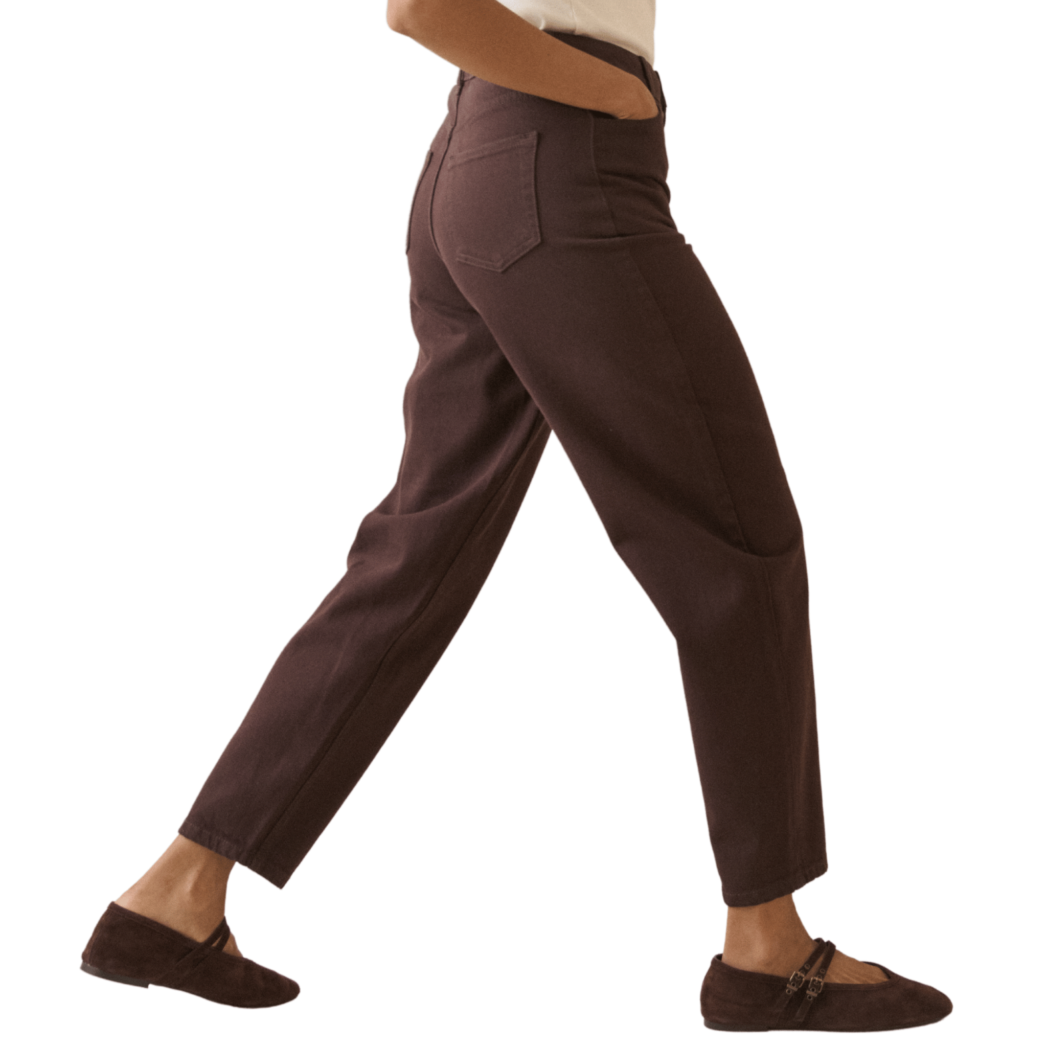 Womens Nobody's Child Brown Putney Barrel Leg Jeans