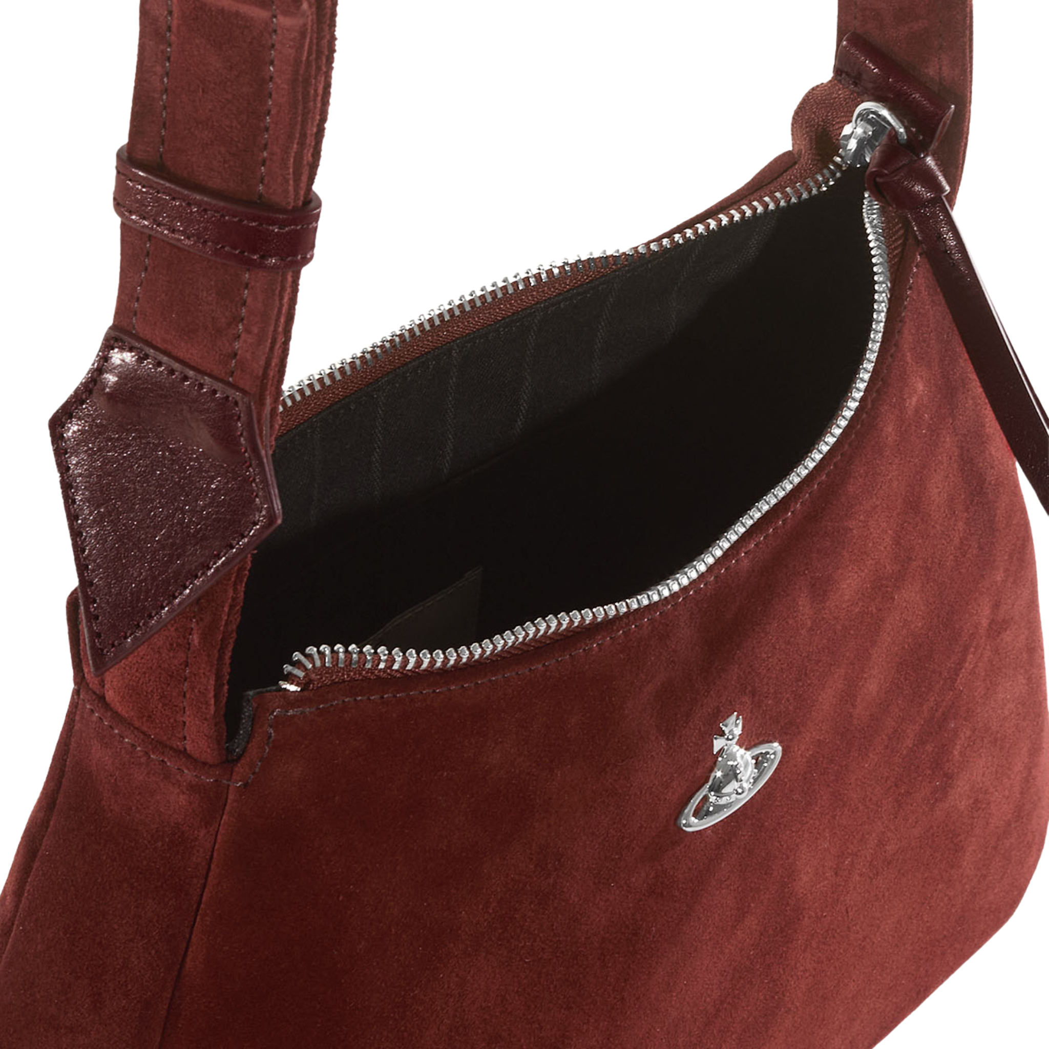 Womens Vivienne Westwood Burgundy Suede Kate Shoulder Bag
