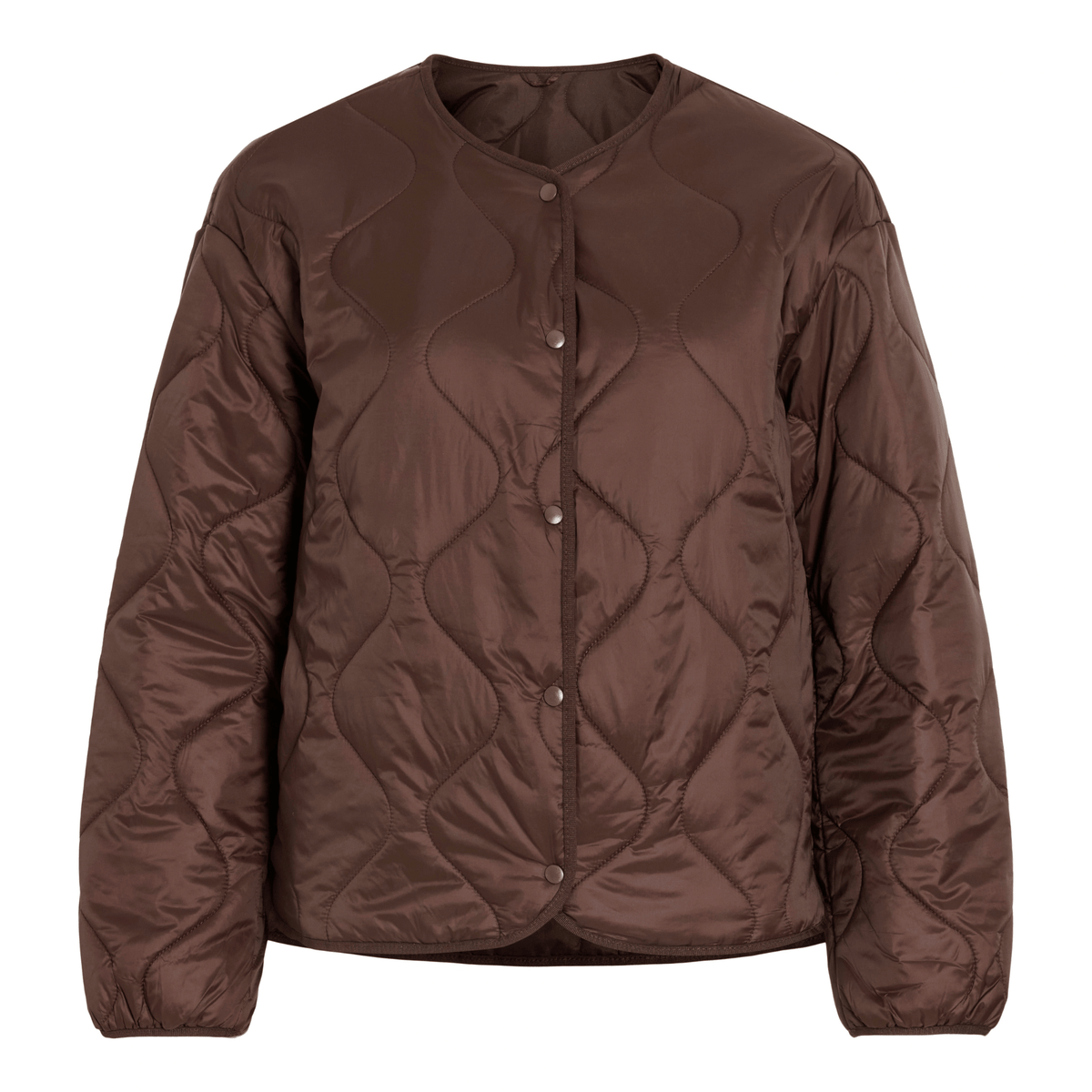 Womens Vila Coffee Bean Vidune Quilted Light Jacket