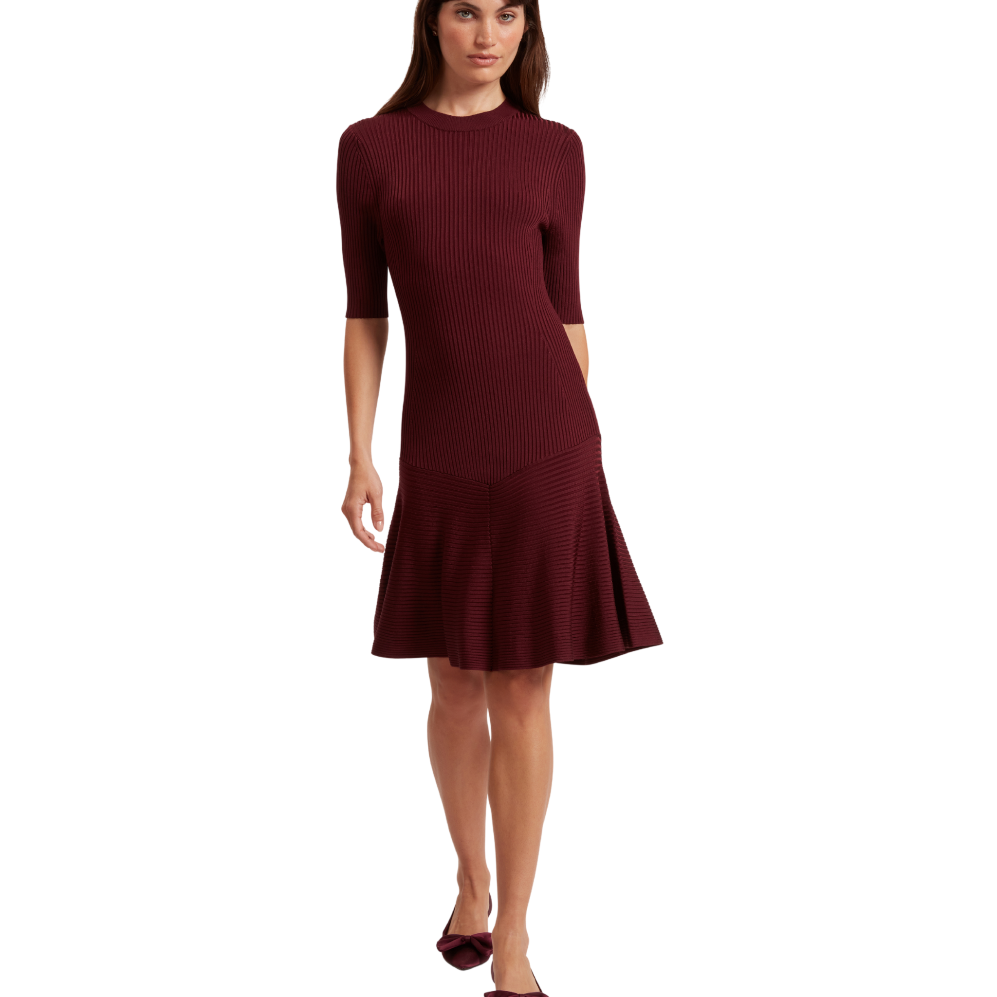 Womens Ted Baker Maroon Mahraa Knitted Mini Dress
