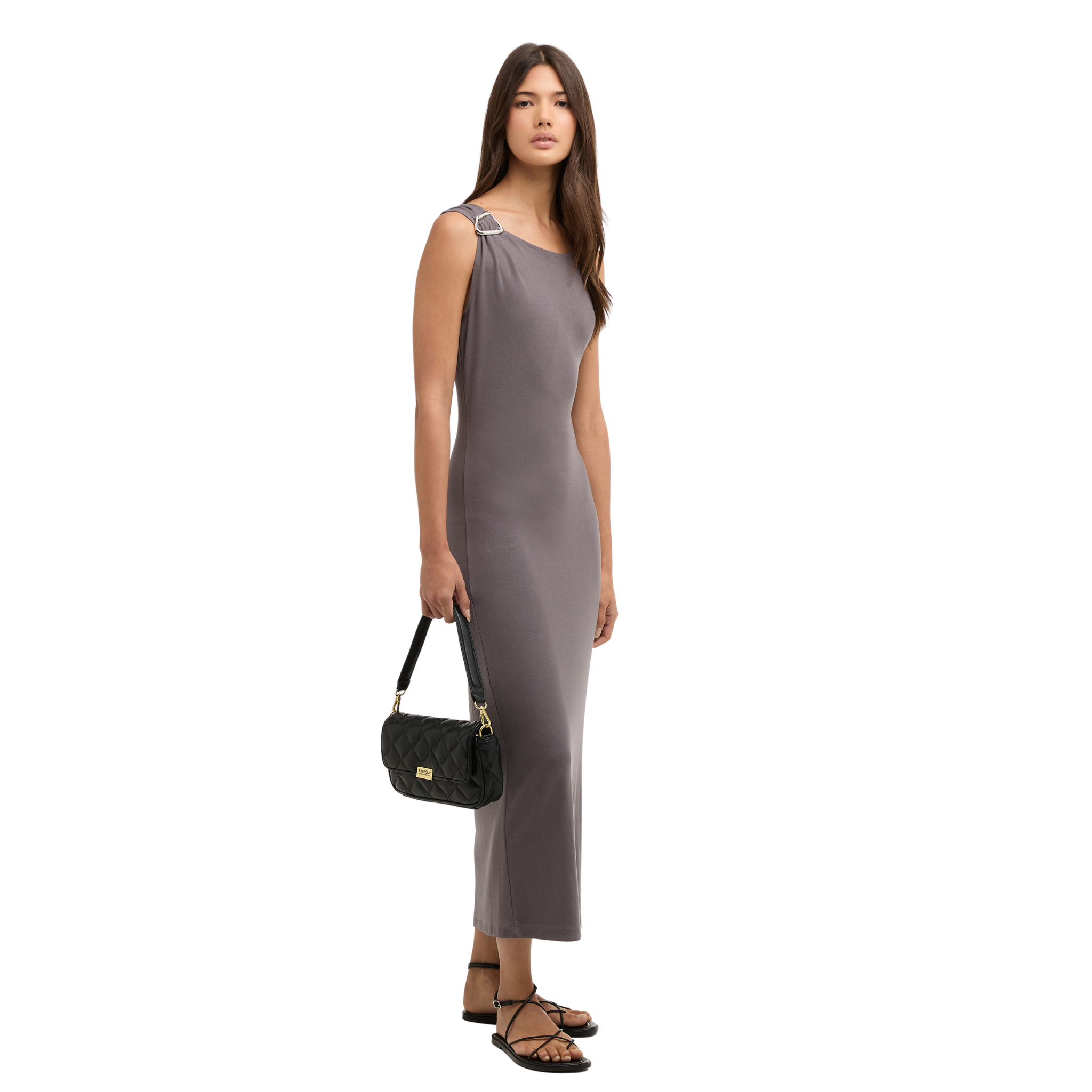 Womens Barbour International Lavender Grey Gigi Midi Dress