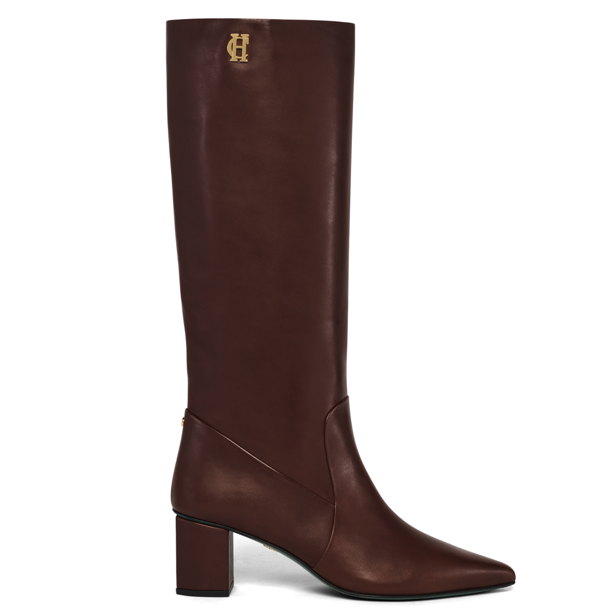 Womens Holland Cooper Rich Chocolate Regency Mid Heel Knee Boots