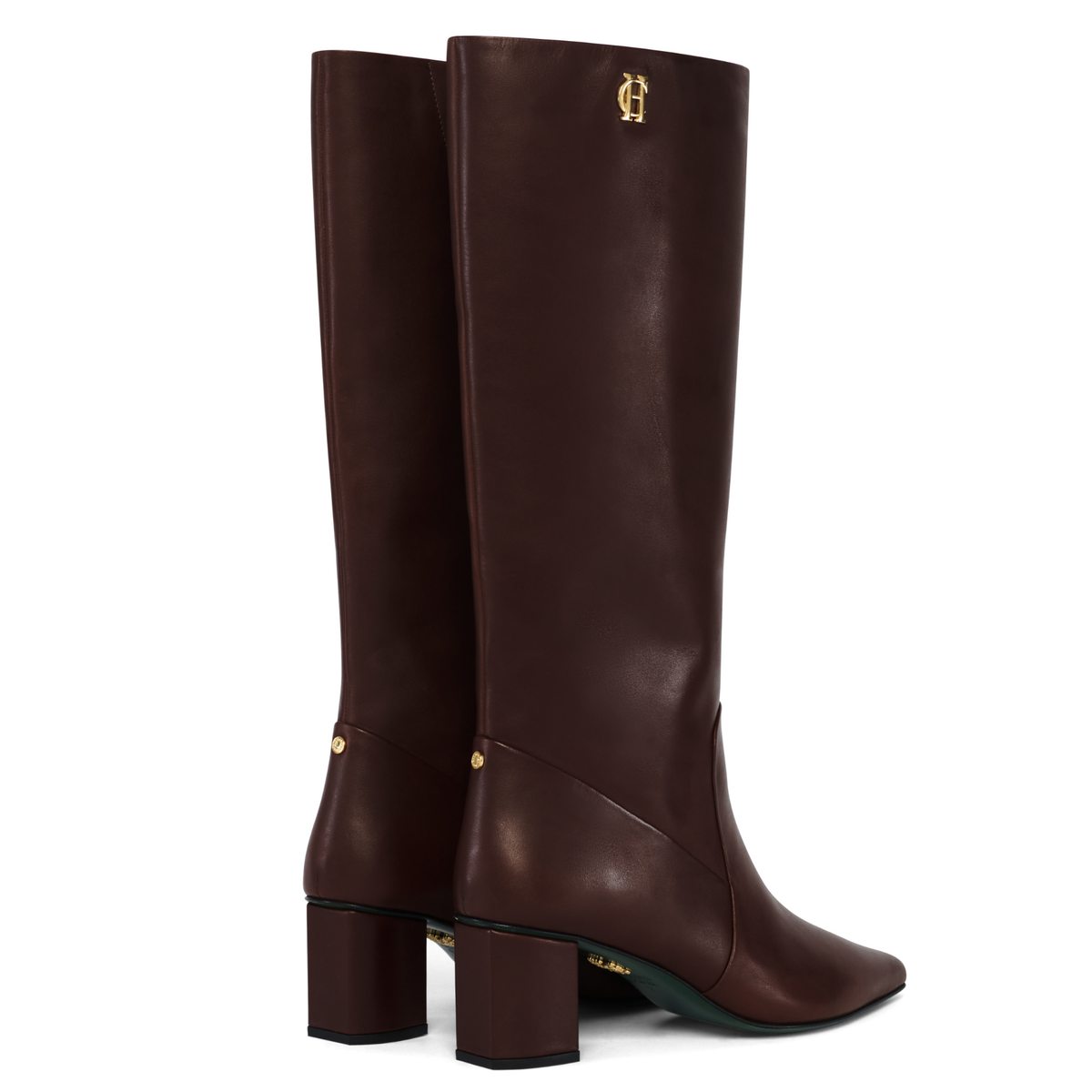 Womens Holland Cooper Rich Chocolate Regency Mid Heel Knee Boots