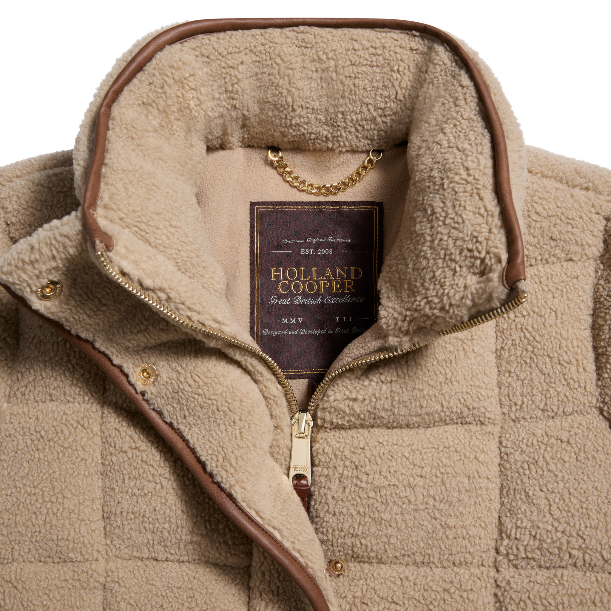 Womens Holland Cooper Natural Borg Crawford Padded Jacket