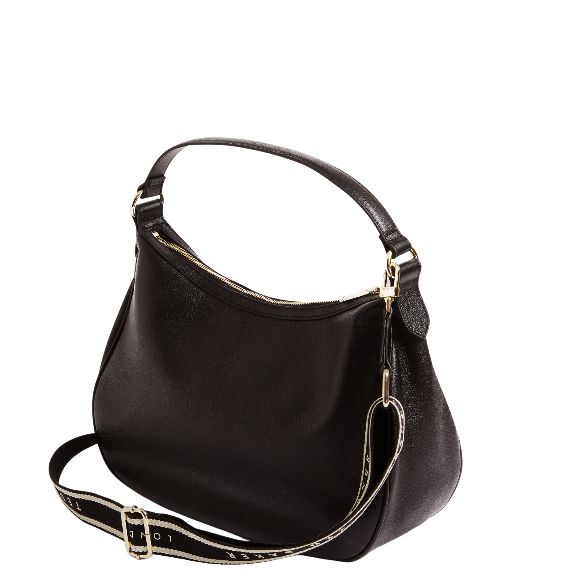 Womens Ted Baker Black Lyshia Webbing Strap Large Hobo Bag