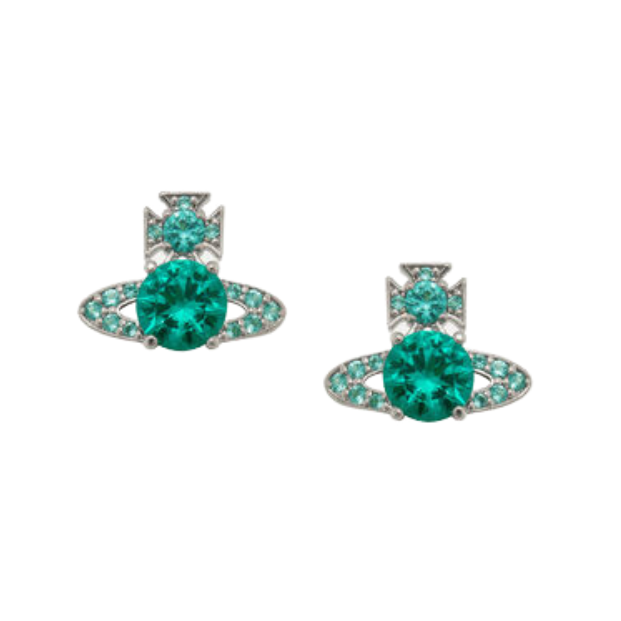 Vivienne Westwood Platinum/Turquoise Ismene Earrings