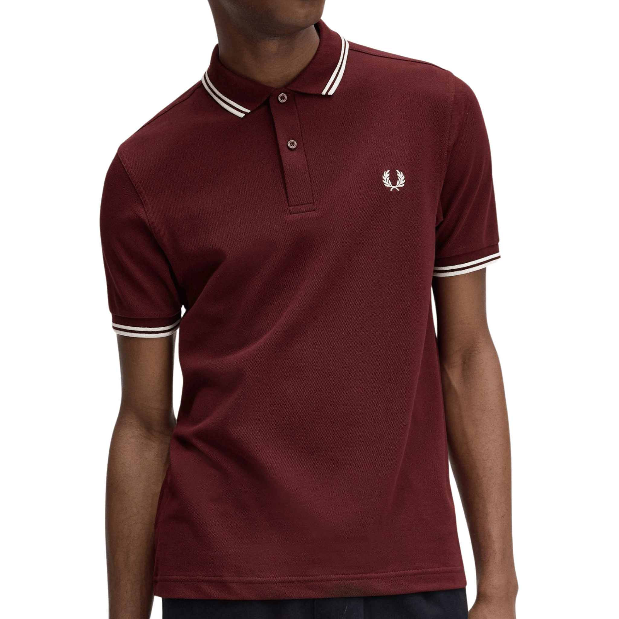 Mens Fred Perry Oxblood Twin Tipped S/s Polo Shirt