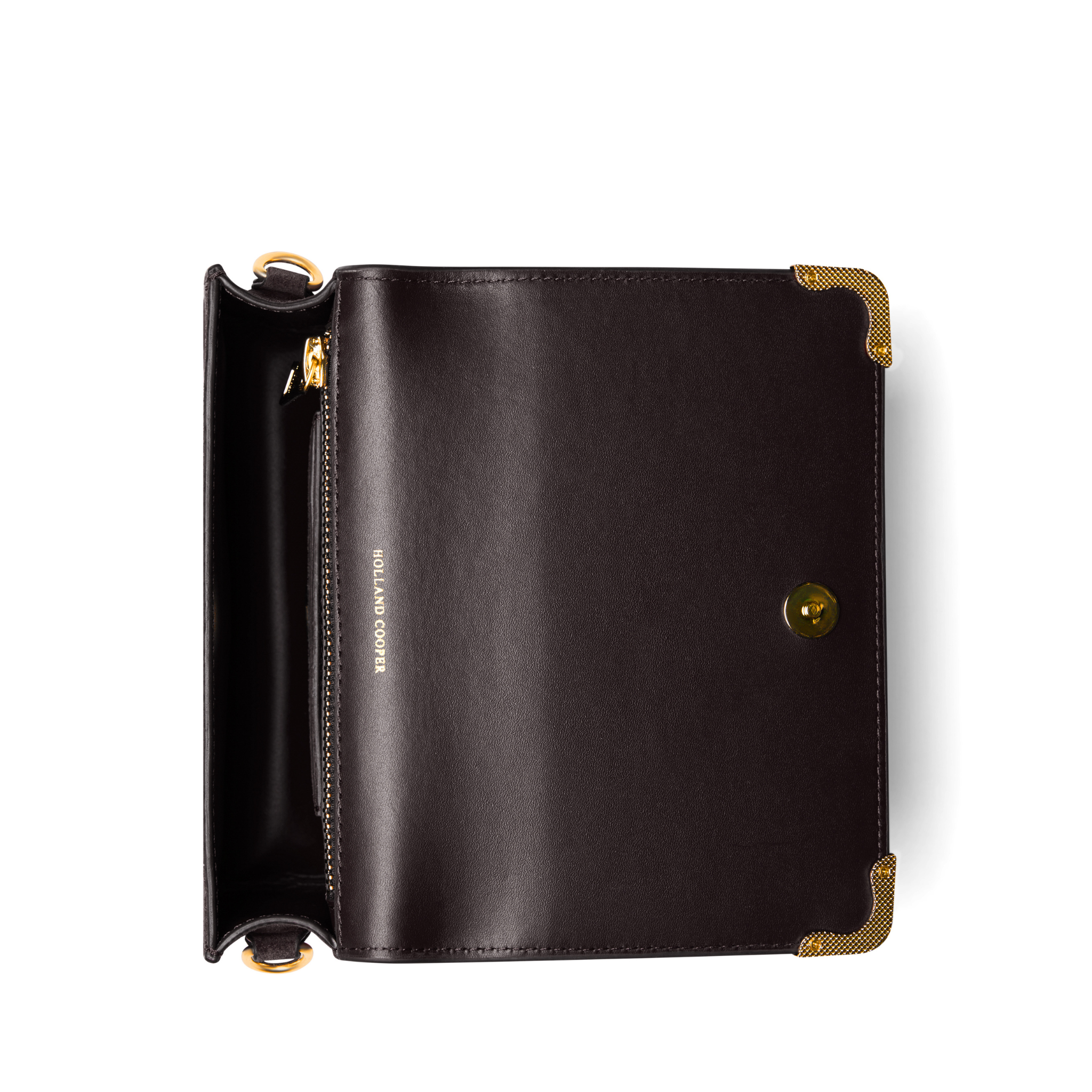 Womens Holland Cooper Chocolate Leather Kensington Crossbody Bag