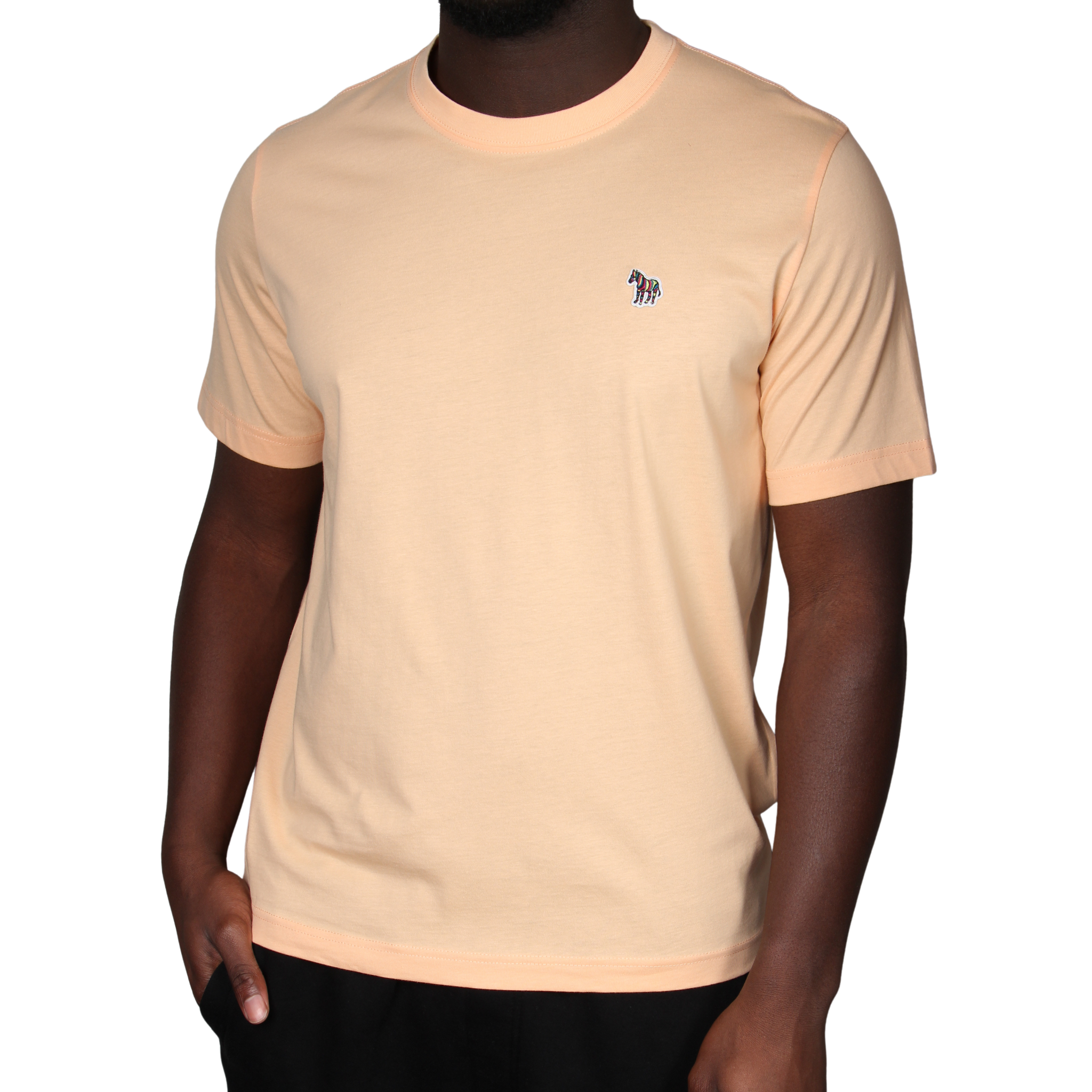 Mens Paul Smith Peach Zebra Badge Reg Fit S/s T Shirt