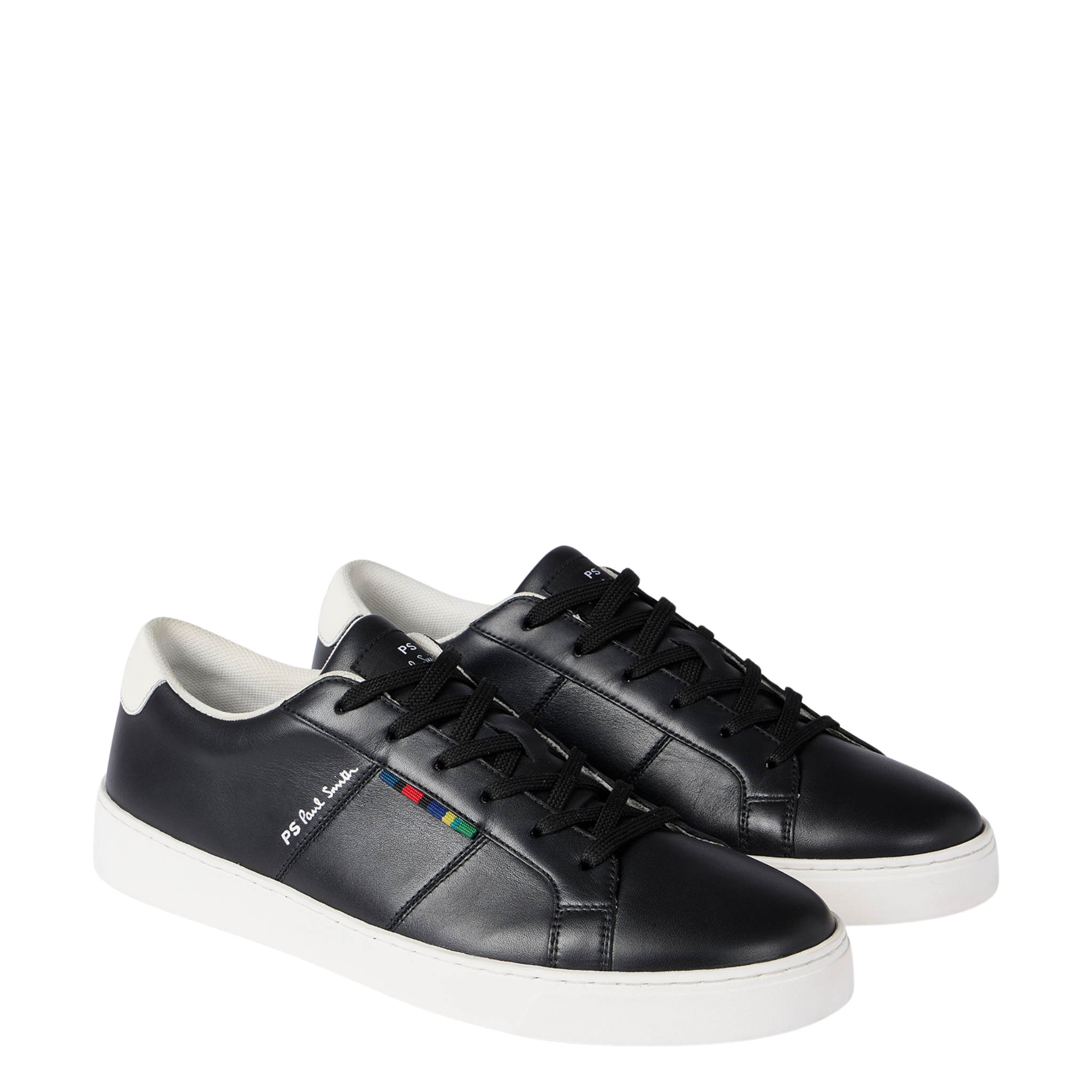 Mens Paul Smith Black Beech Leather Trainers
