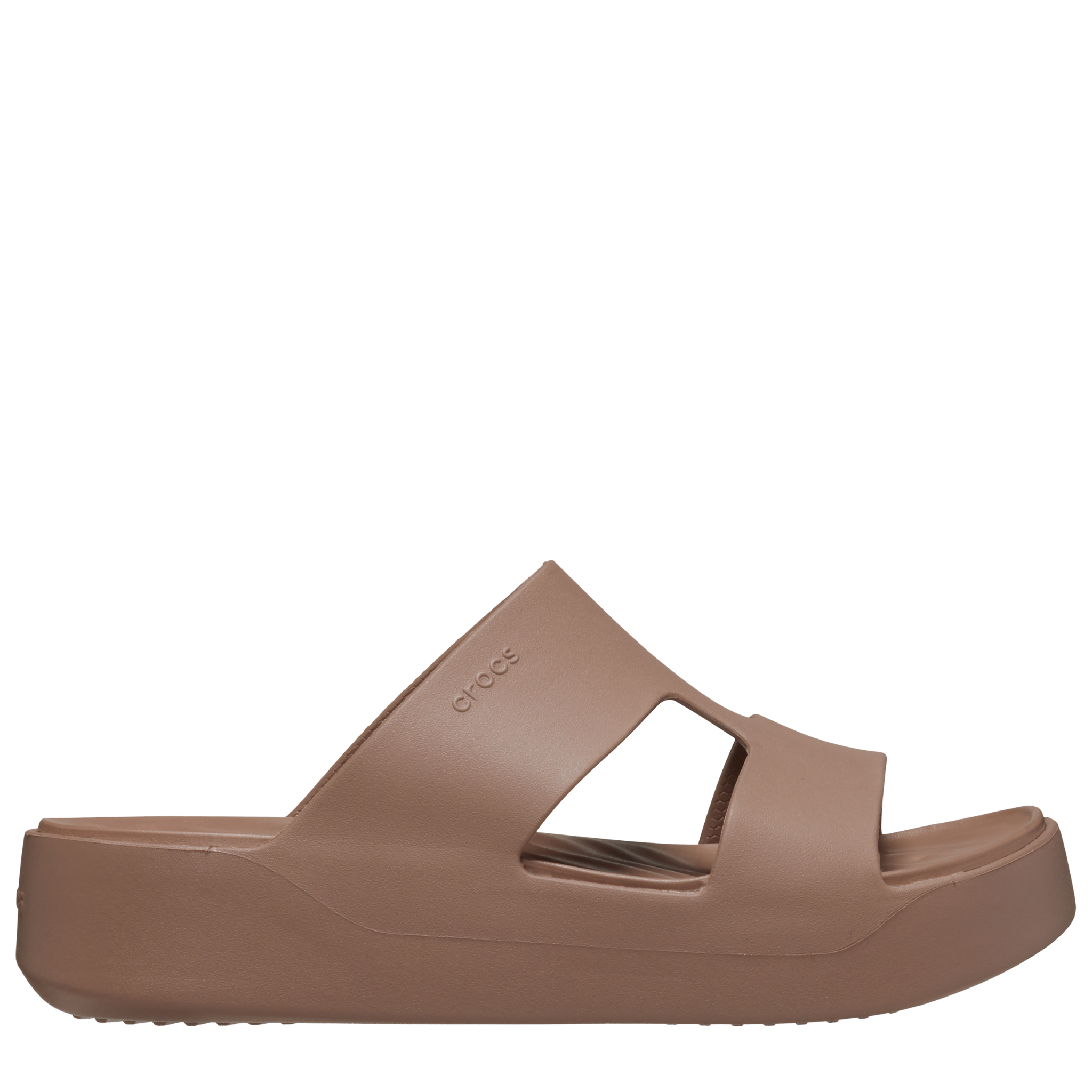 Womens Crocs Latte Getaway Platform H-Strap Sandals